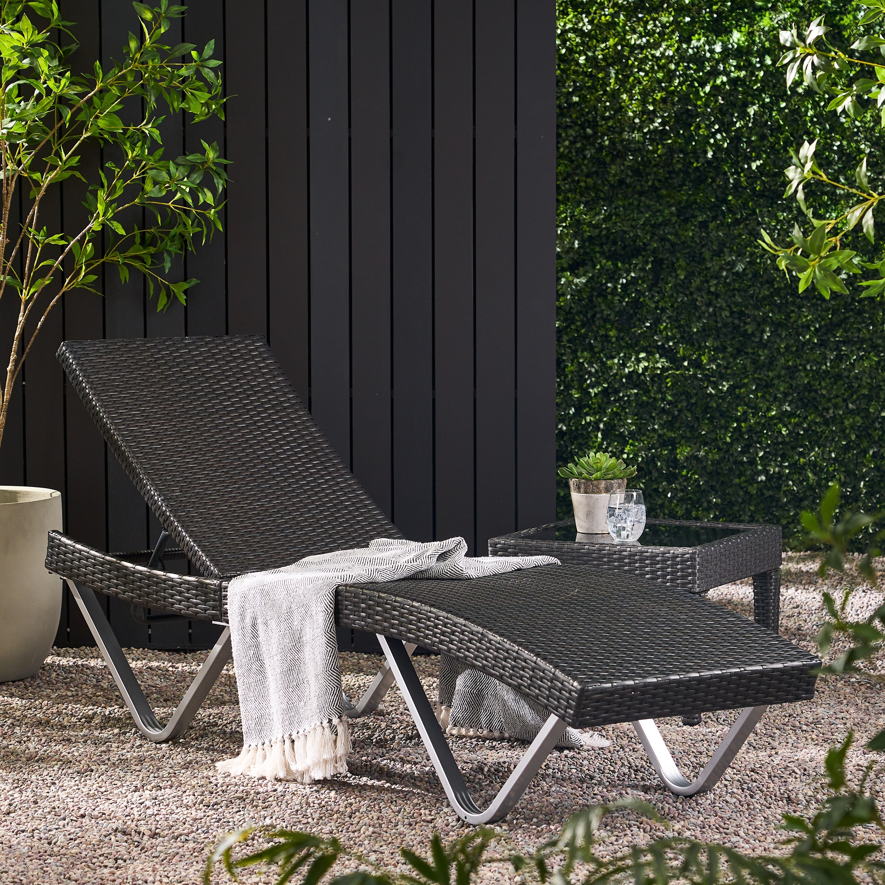 San Marco Outdoor Wicker Chaise Lounge By Christopher Knight Home