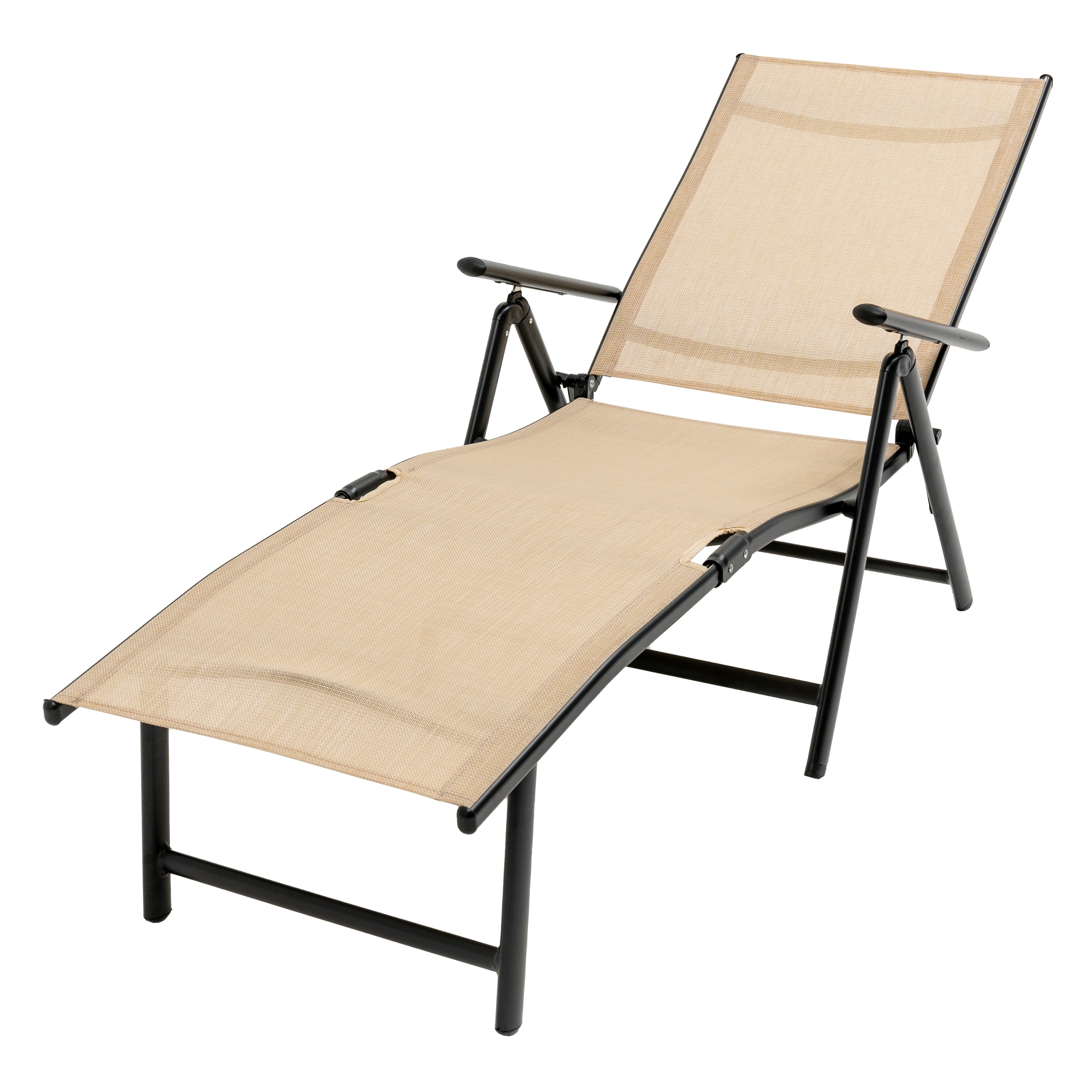 Outdoor Folding Chaise Lounge Chair patio Textilene Reclining Lounge Chair