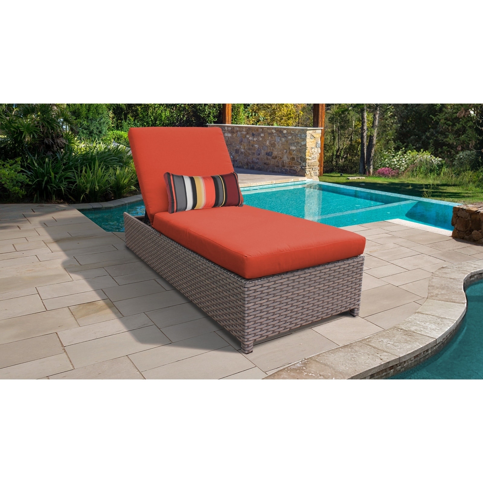 Florence Wheeled Chaise Outdoor Wicker Patio Furniture