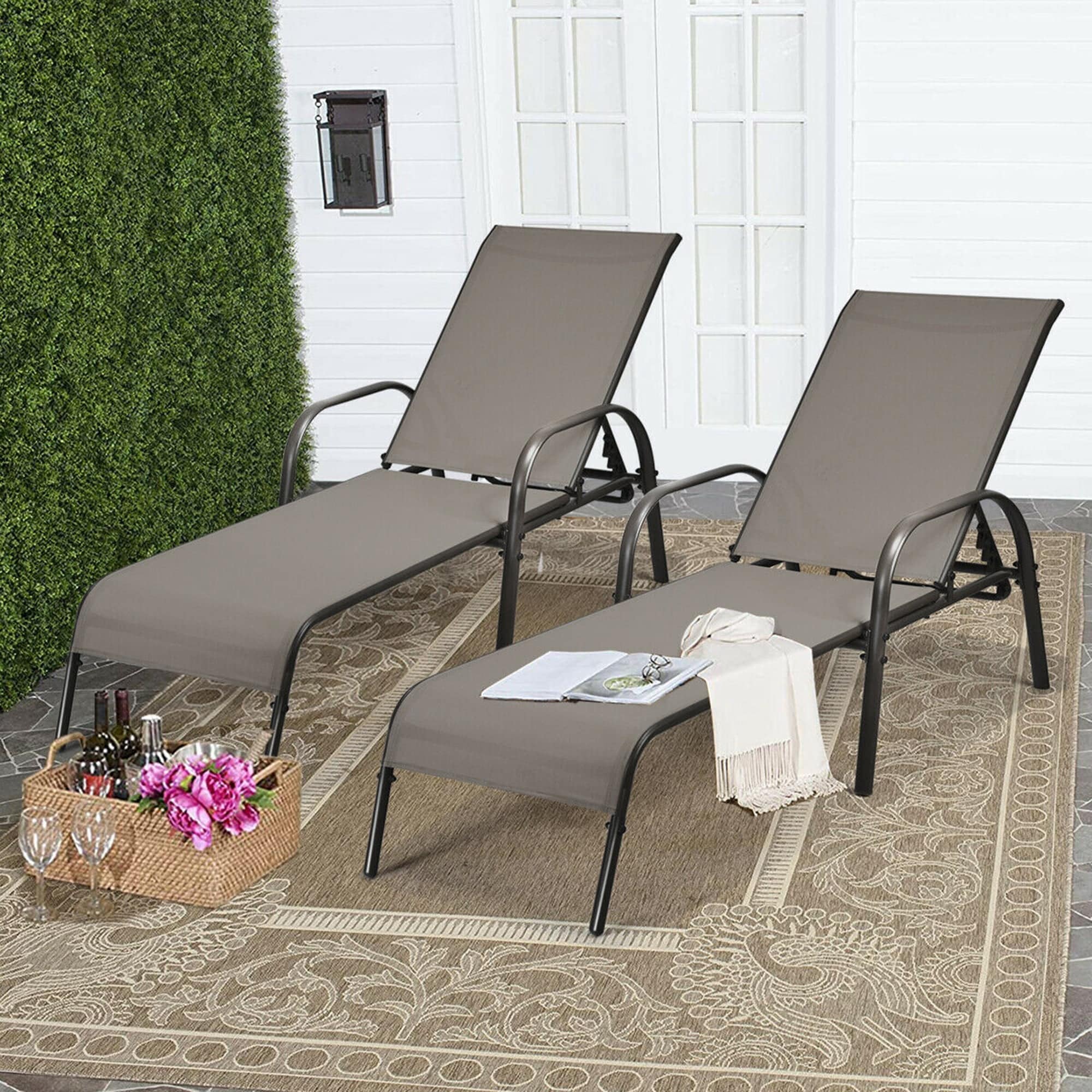 Adjustable Chaise Lounge Chair Recliner Patio
