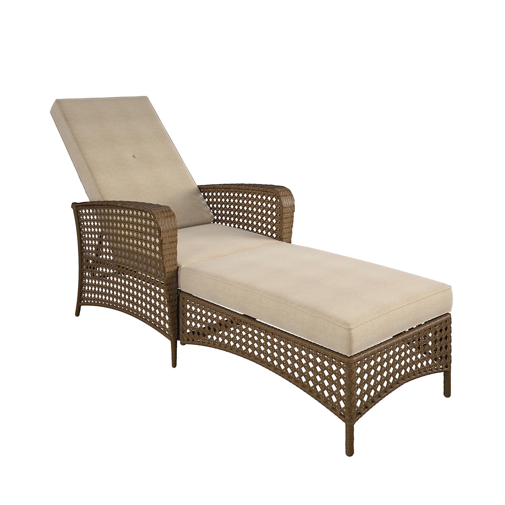 Cosco Lakewood Ranch Steel Woven Wicker Outdoor Chaise Lounge