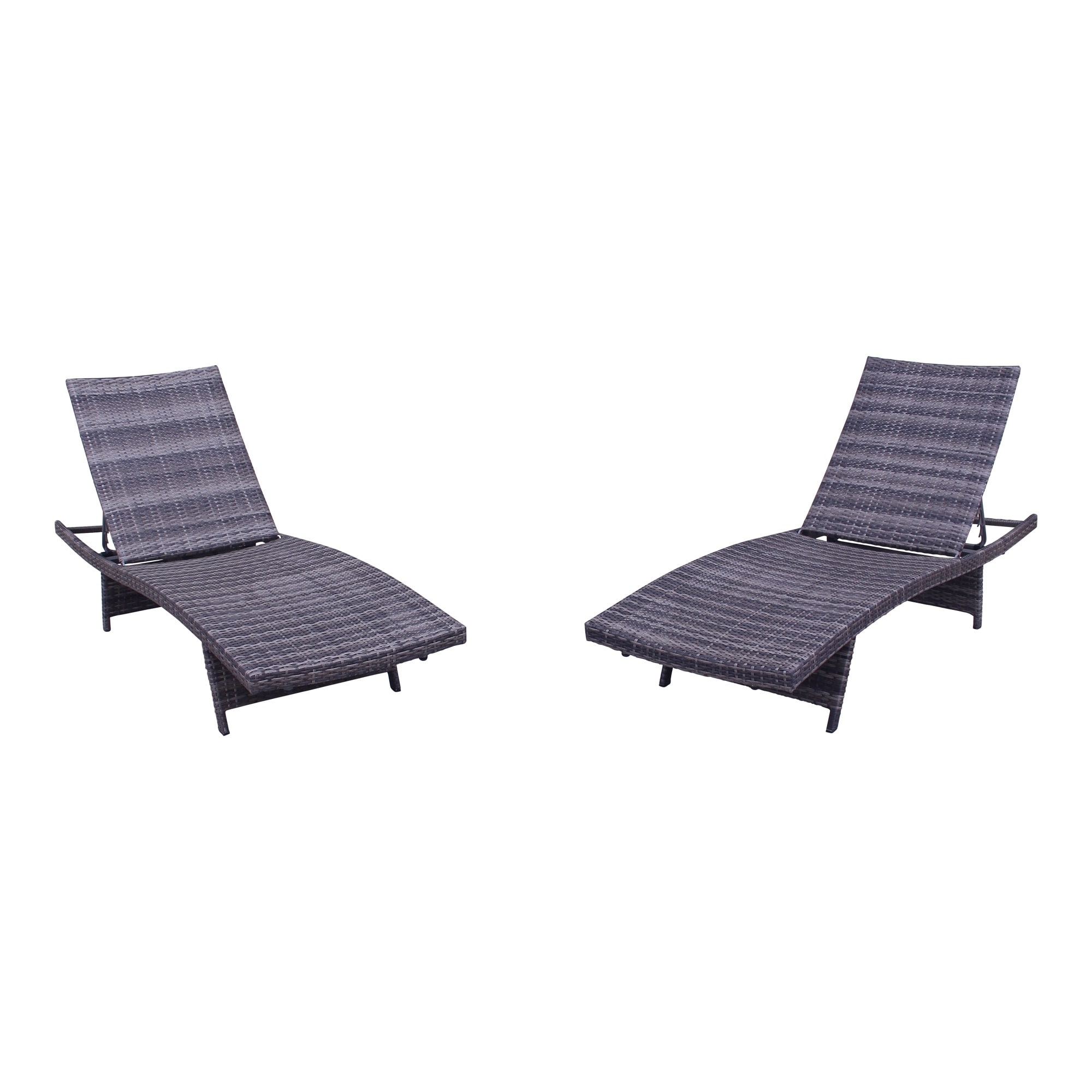Courtyard Casual Relax 2 Wicker Chaise Lounges With Folding Legs