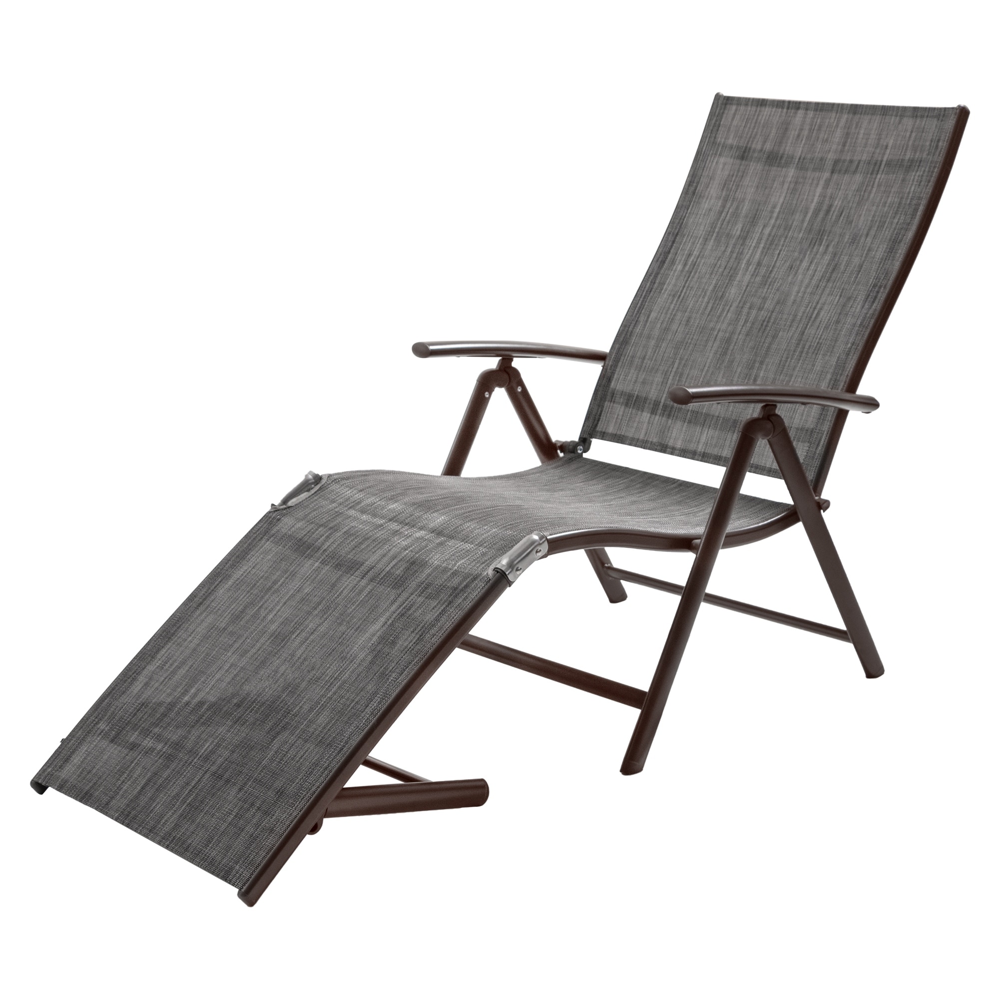 Outdoor Adjustable Aluminum Patio Folding Chaise Lounge Chair - 20w×45d×14h