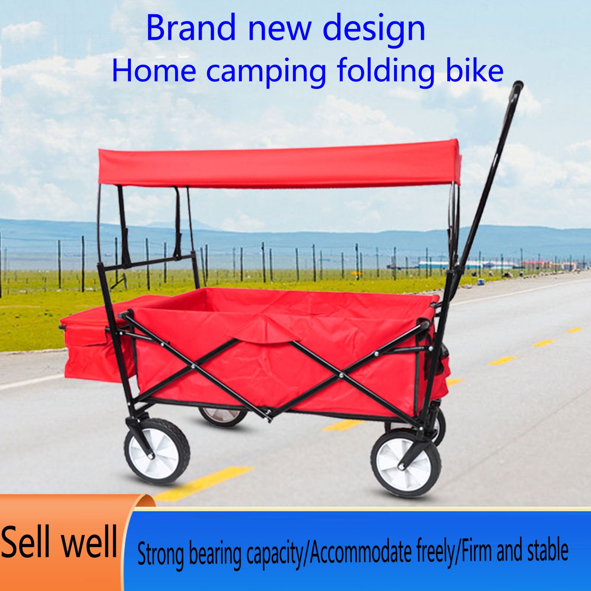 Garden Shopping Beach Cart Folding Wagon - N/a