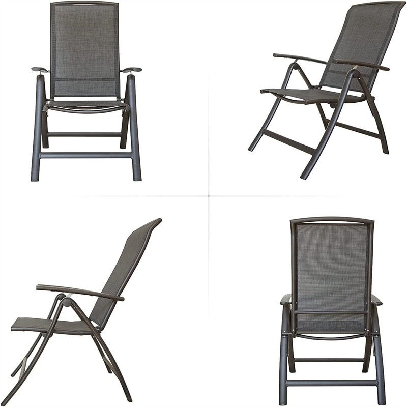 Textilene Fabric Folding Patio Chairs Set Of 2