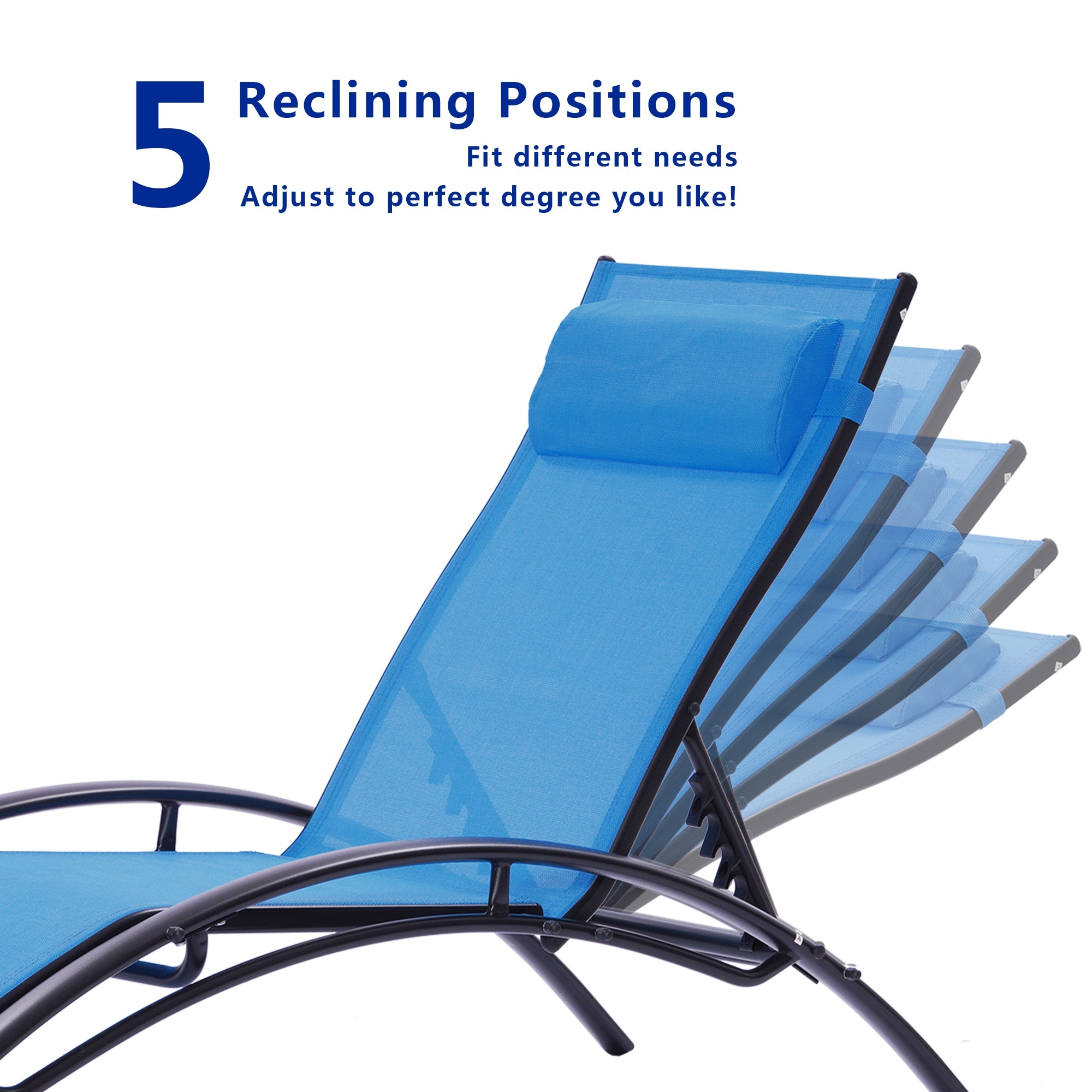 2pcs Set Chaise Lounges Outdoor Lounge Chair