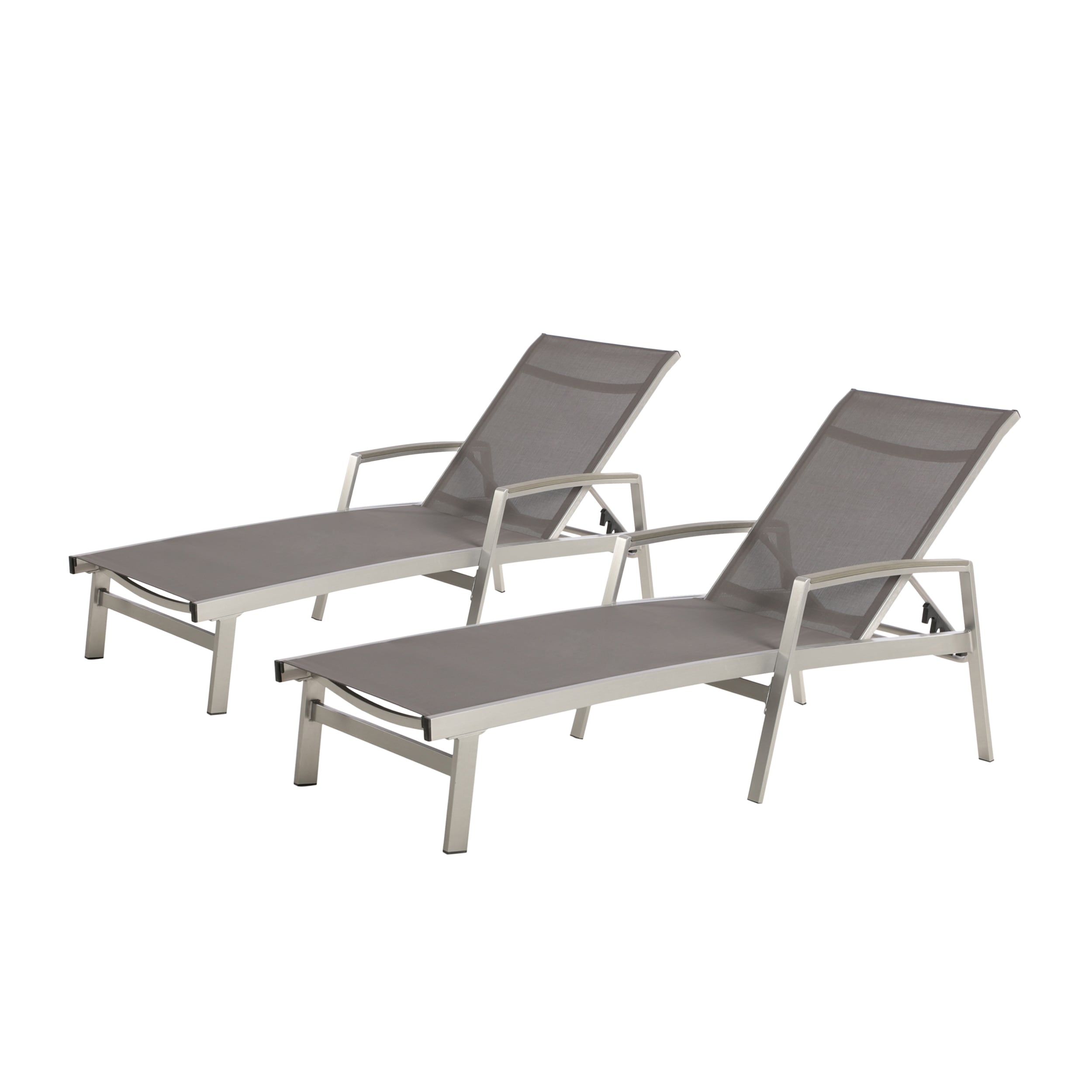 Oxton Outdoor Aluminum Chaise Lounge (set Of 2) By Christopher Knight Home