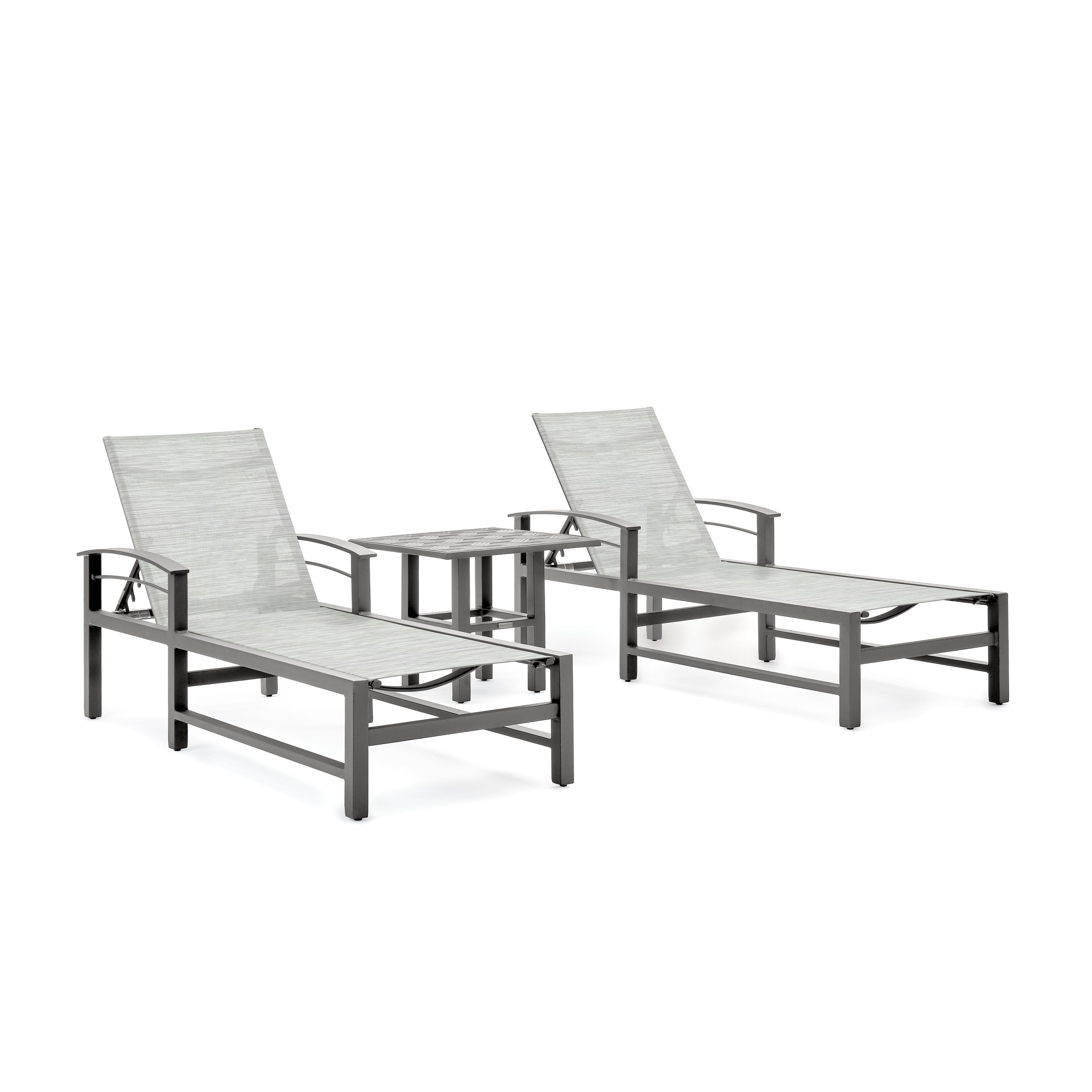 Stanford Sling 3pc Chat Set (2 Chaises  Side Table)