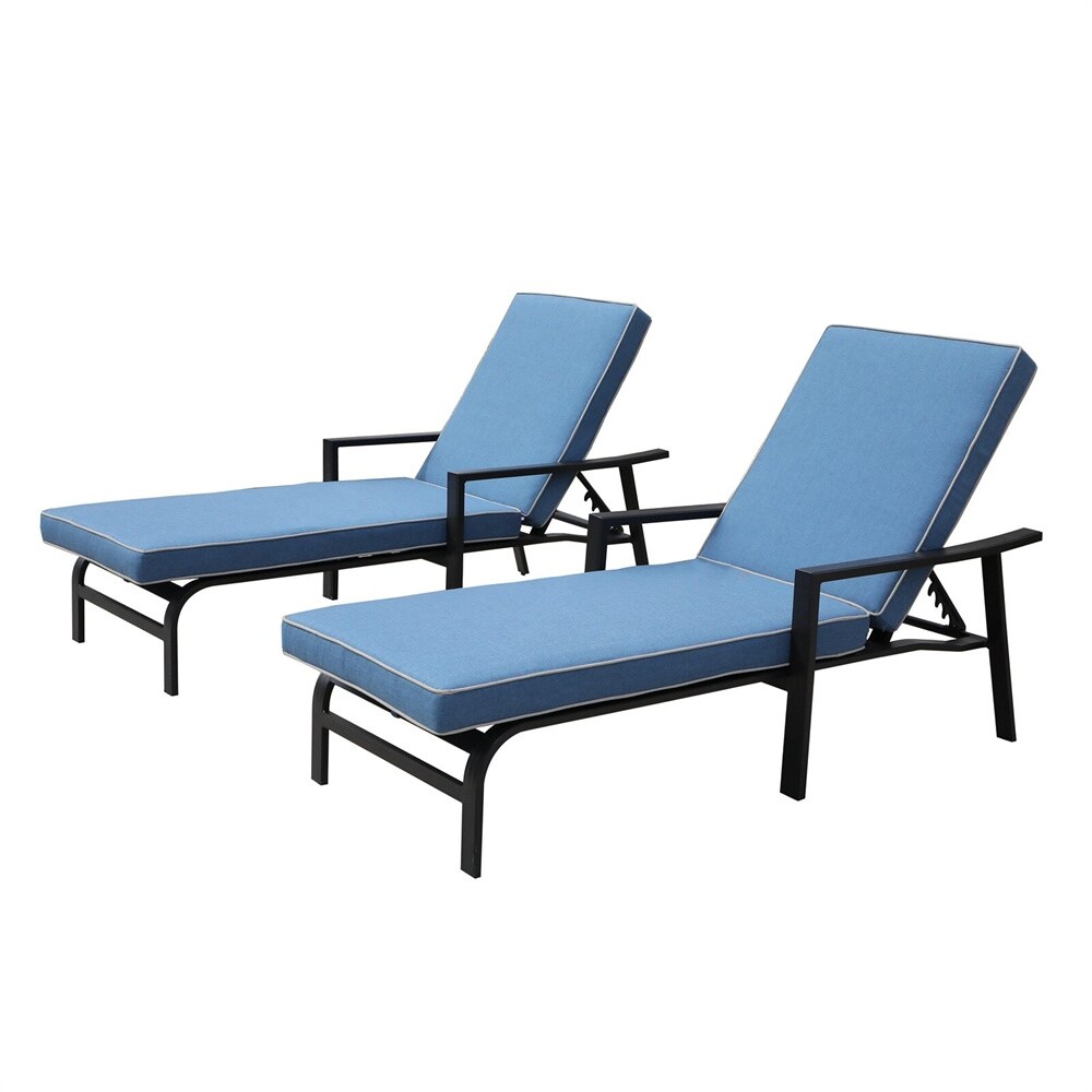 2-piece Outdoor Chaise Lounge