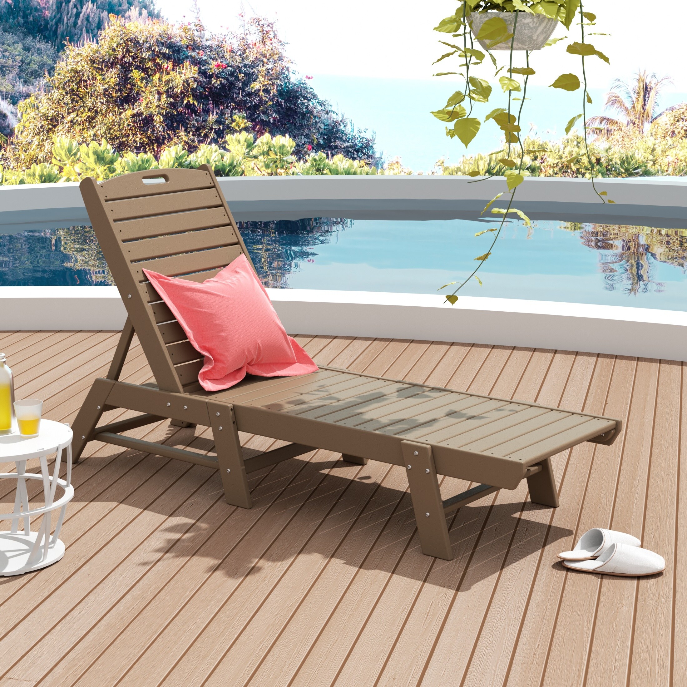 Polytrends Laguna All Weather Poly Pool Outdoor Chaise Lounge - Armless