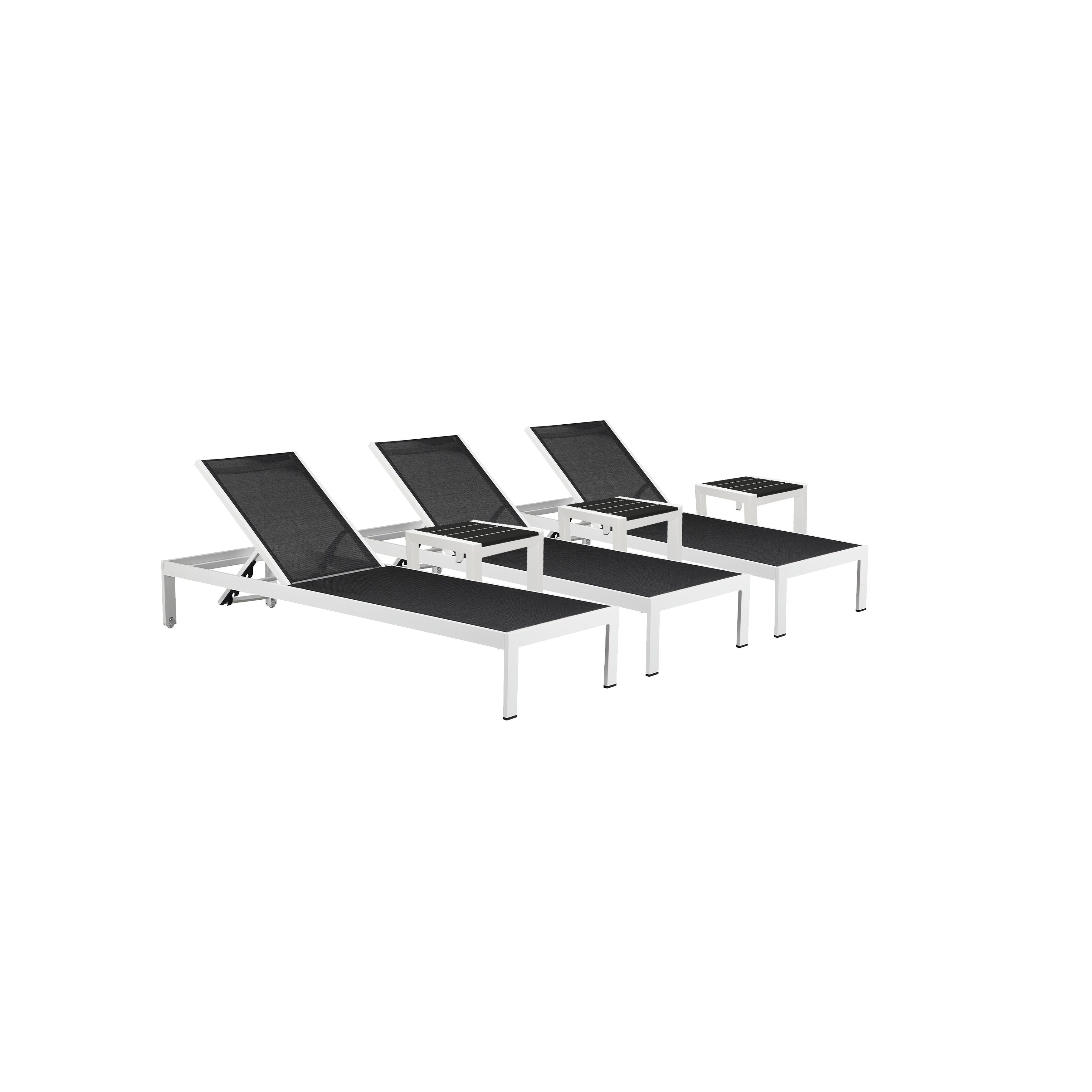 3 Sally Lounger And 3 Side Tables