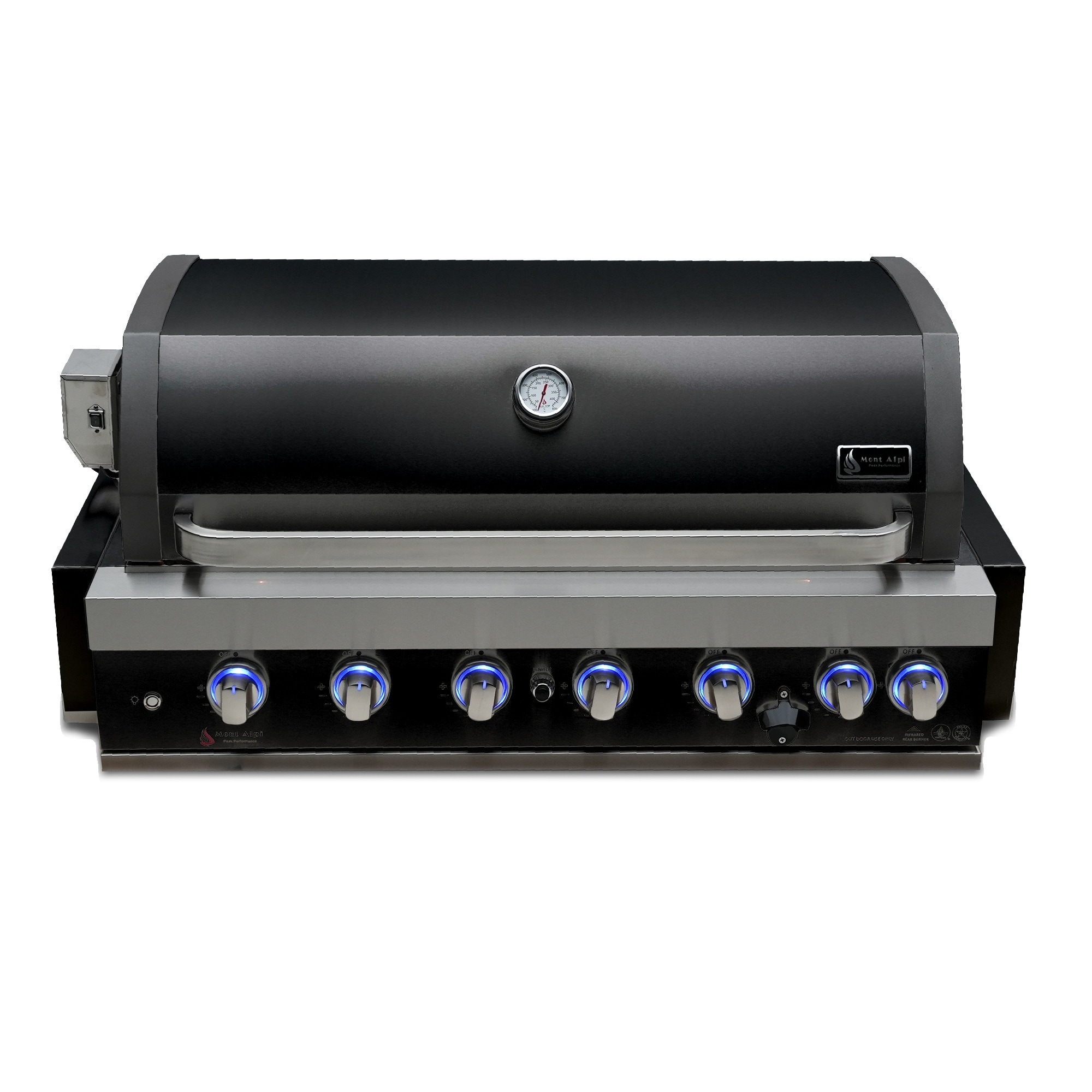 Mont Alpi Black Stainless Steel Mabi805 44-inch 6-burner 87000 Btu Liquid Propane / Natural Gas Built-in Outdoor Barbecue Grill