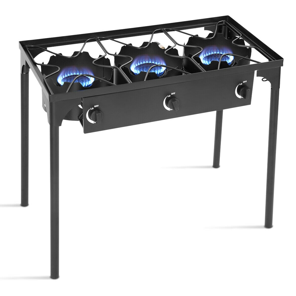 Outdoor Camping Stove 3 Burner Propane Gas Cooker For Camp Patio