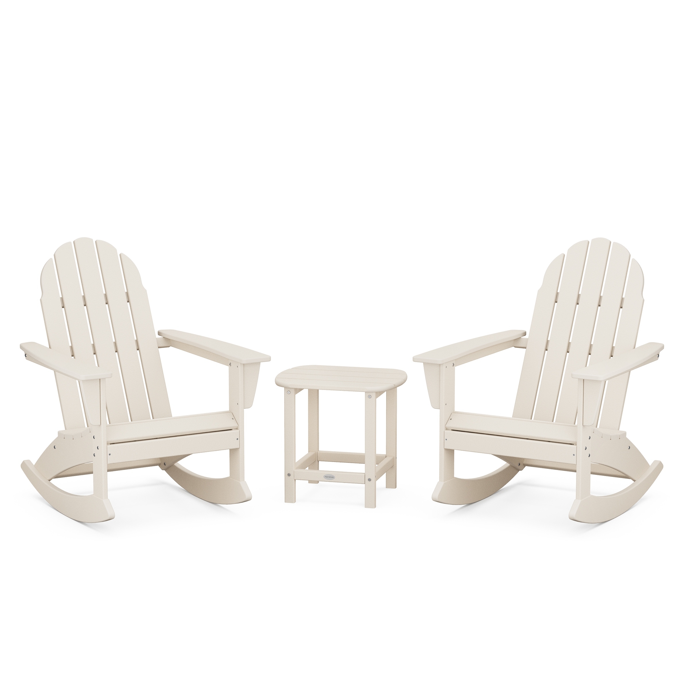 Polywood Vineyard 3-piece Adirondack Rocking Chair Set With South Beach 18 Side Table