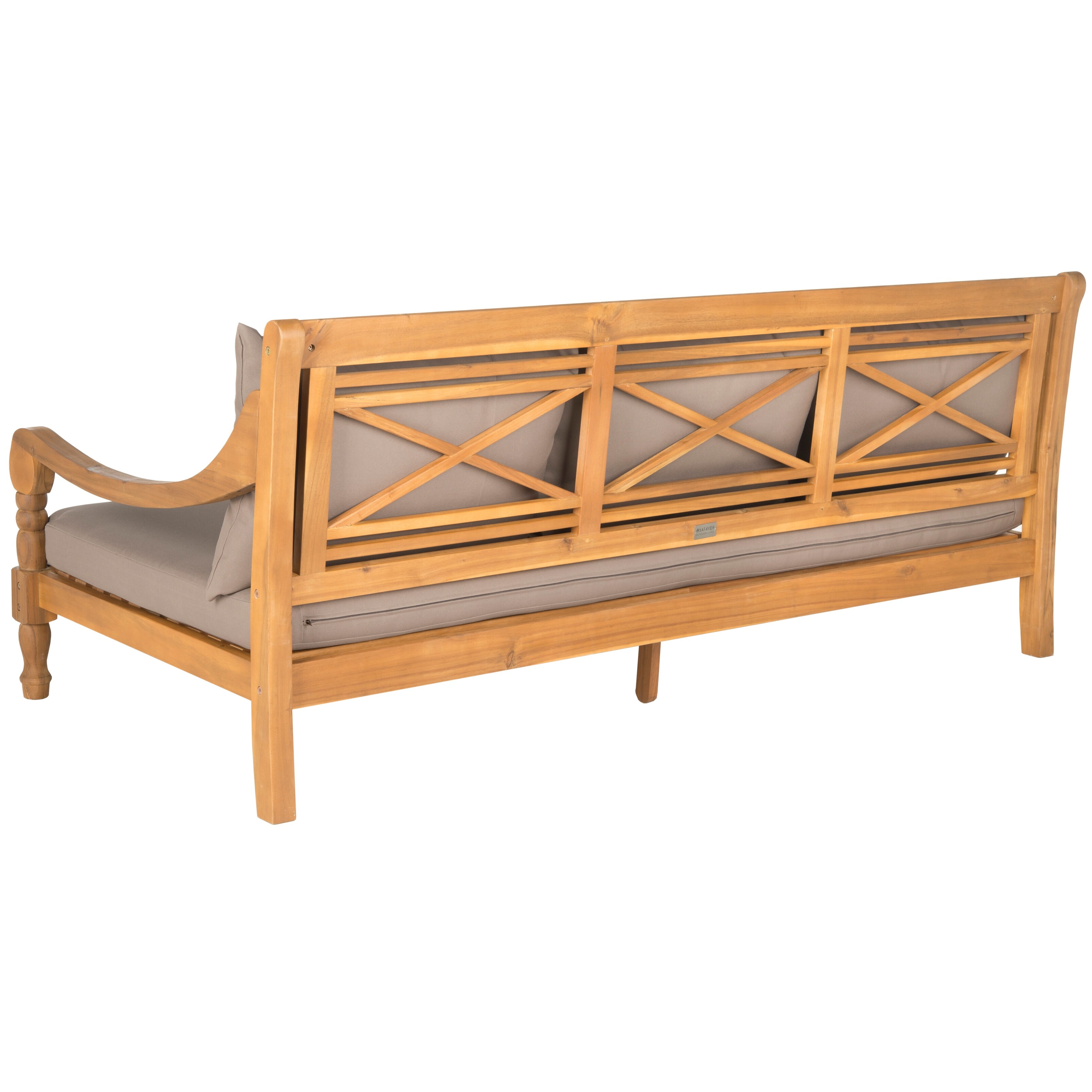 Safavieh Outdoor Living Pasadena Acacia Wood Cushioned Daybed - 35.4 W X 71.7 D X 29.1 H
