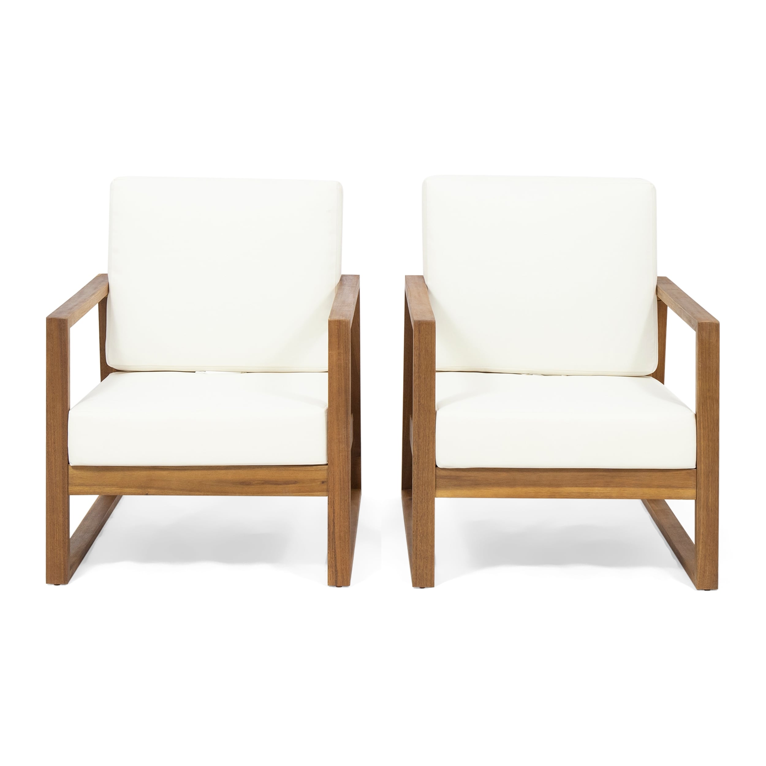 Belgian Outdoor Wood Club Chairs (set Of 2) By Christopher Knight Home