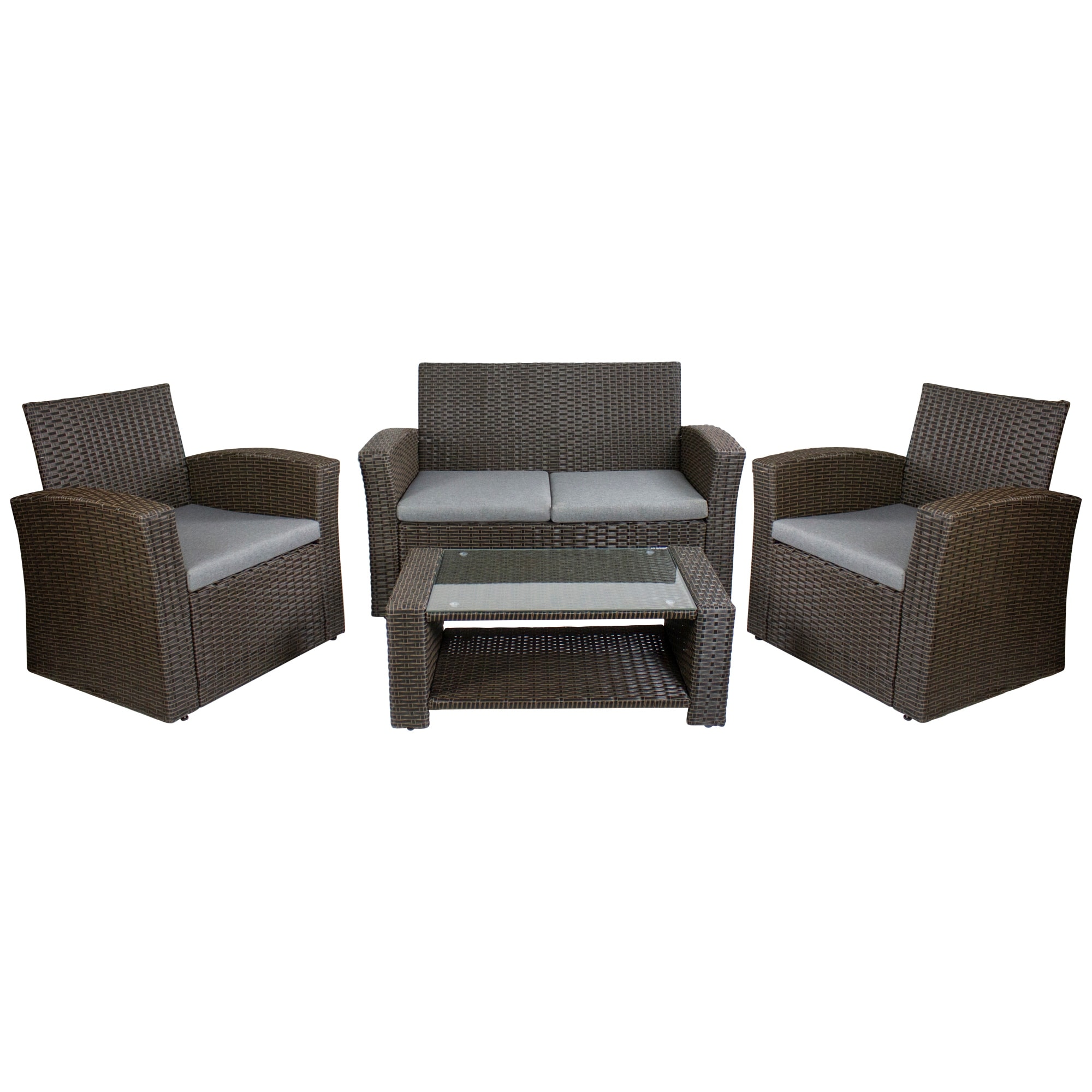 4-piece Georgetown Resin Wicker Outdoor Patio Conversation Set With Cushions - 32