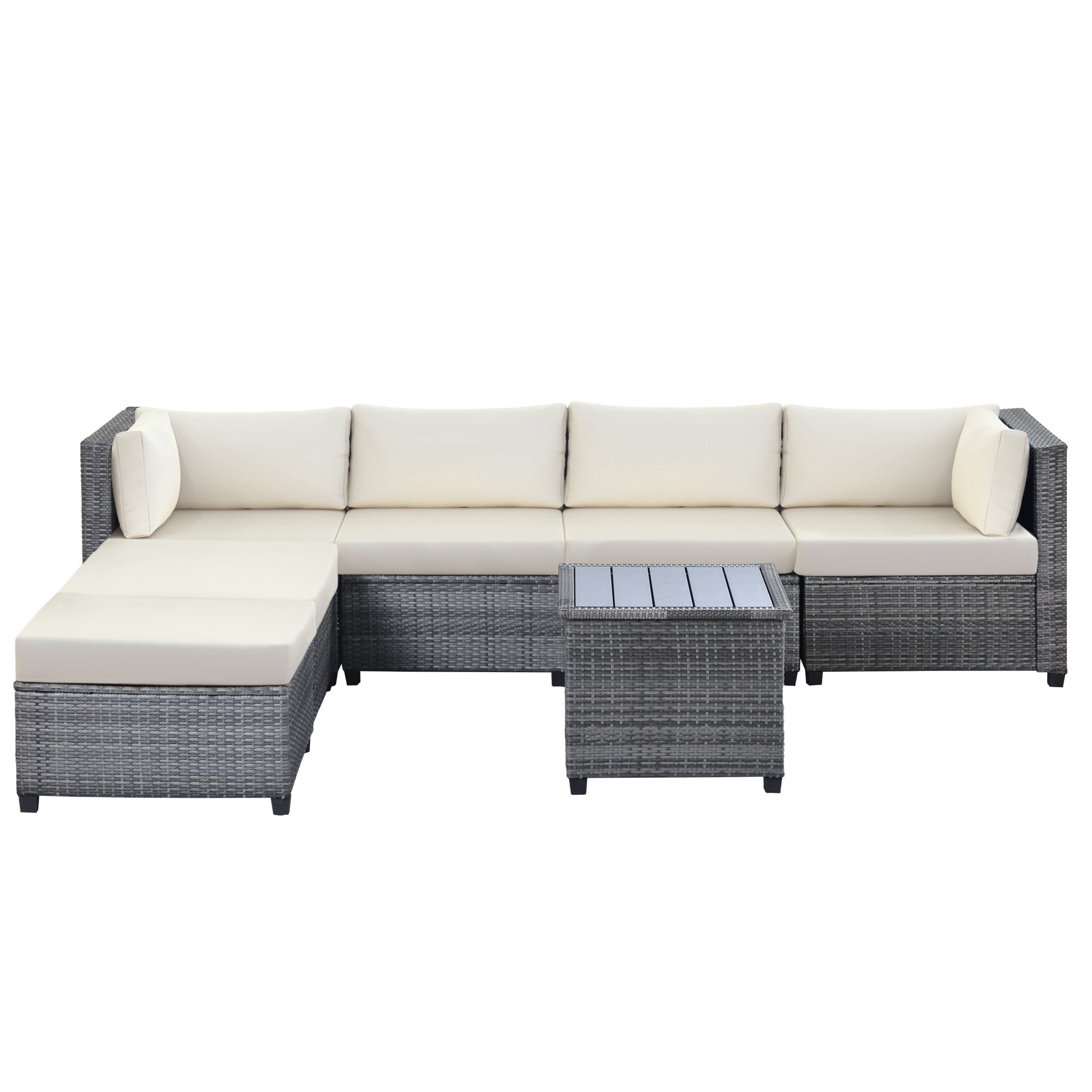 7 Piece Rattan Sectional Seating Group