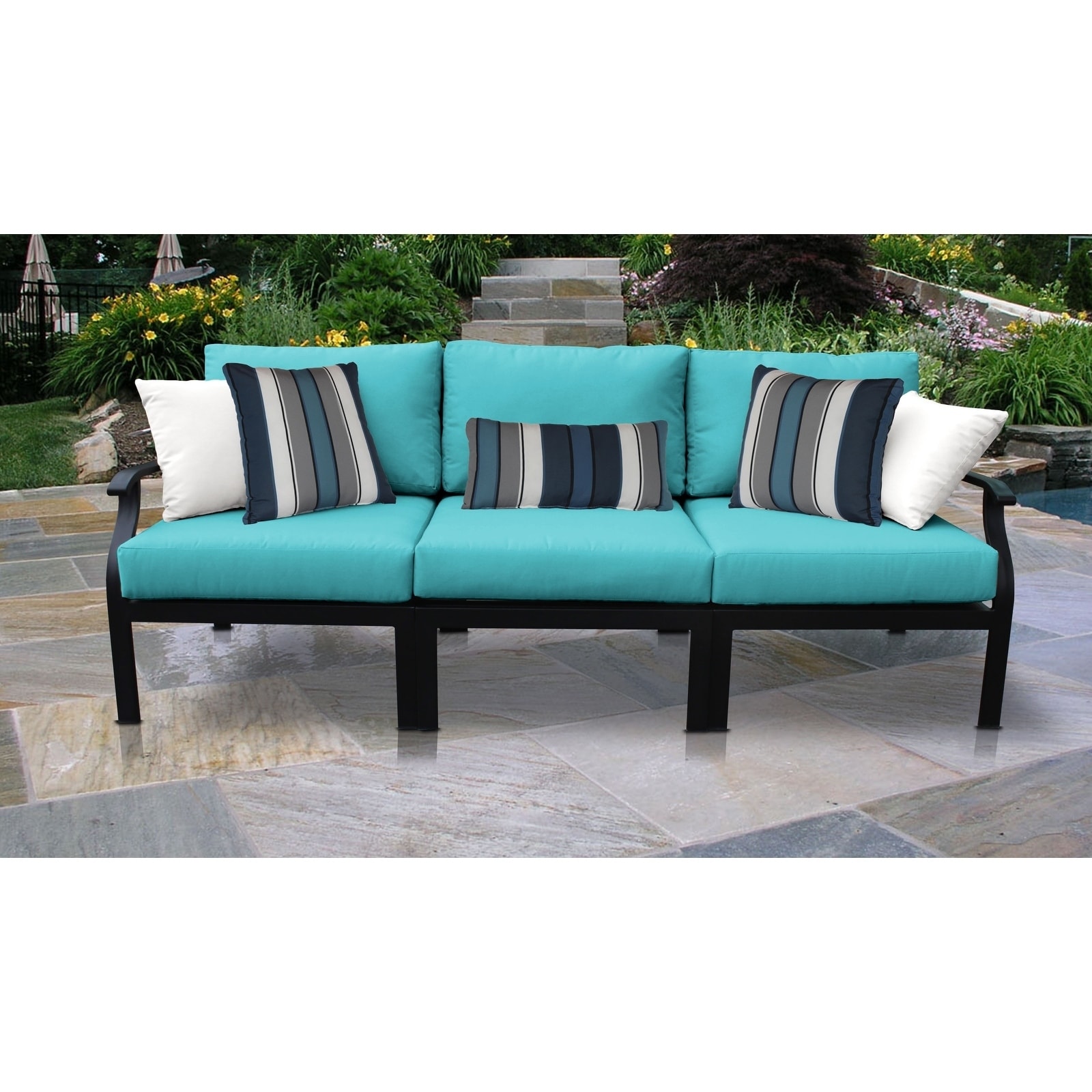 Kathy Ireland Homes and Gardens Madison Ave. 3 Piece Outdoor Aluminum Patio Furniture Set