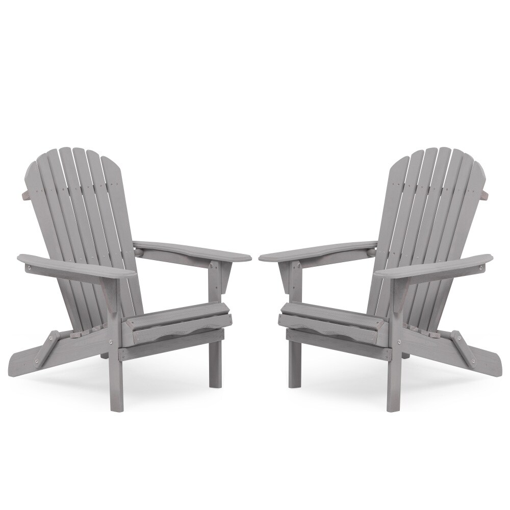 Wooden Outdoor Folding Adirondack Chair Set Of 2