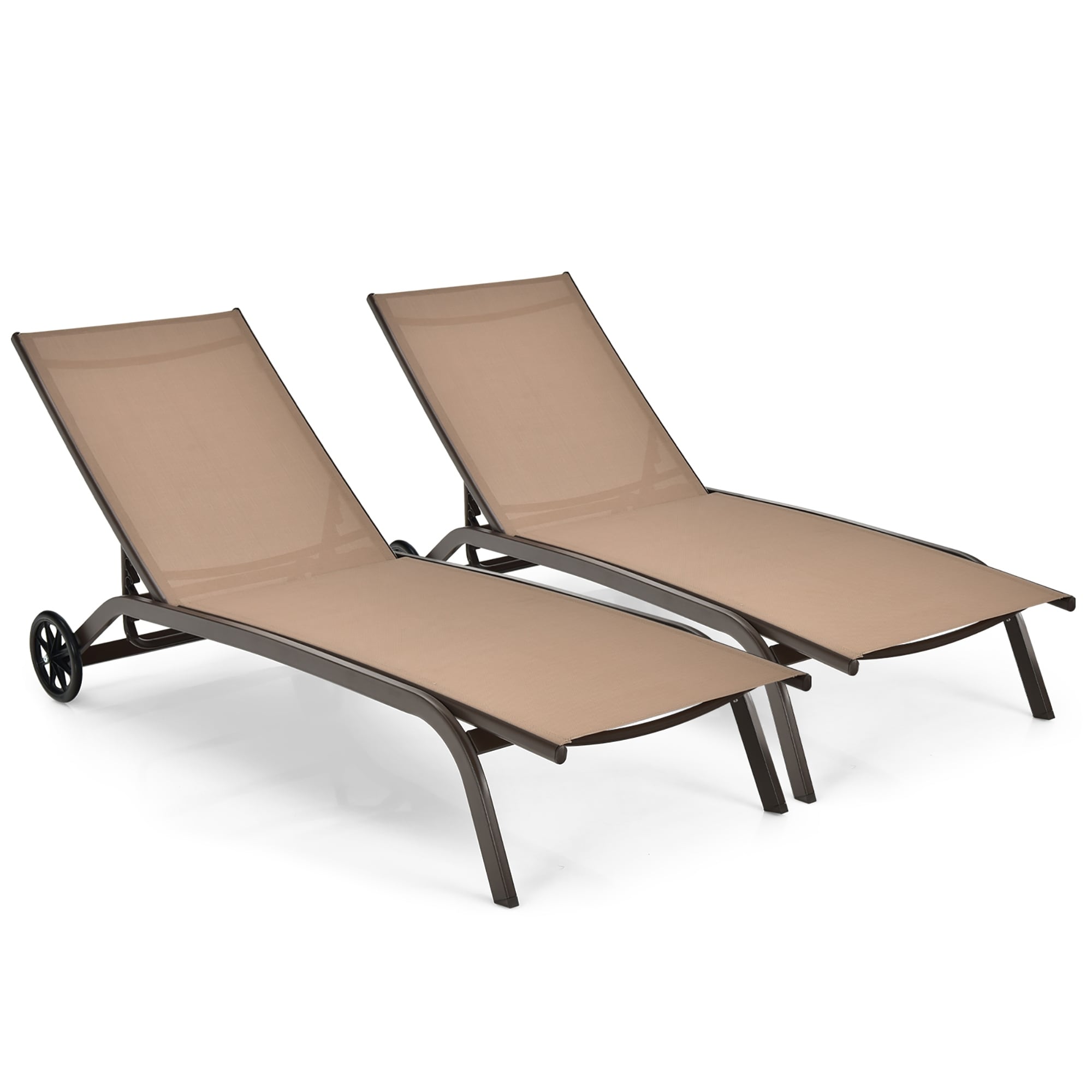 Patio Lounge Chairs Outdoor Chaise Lounge With 6 Adjustable Positions