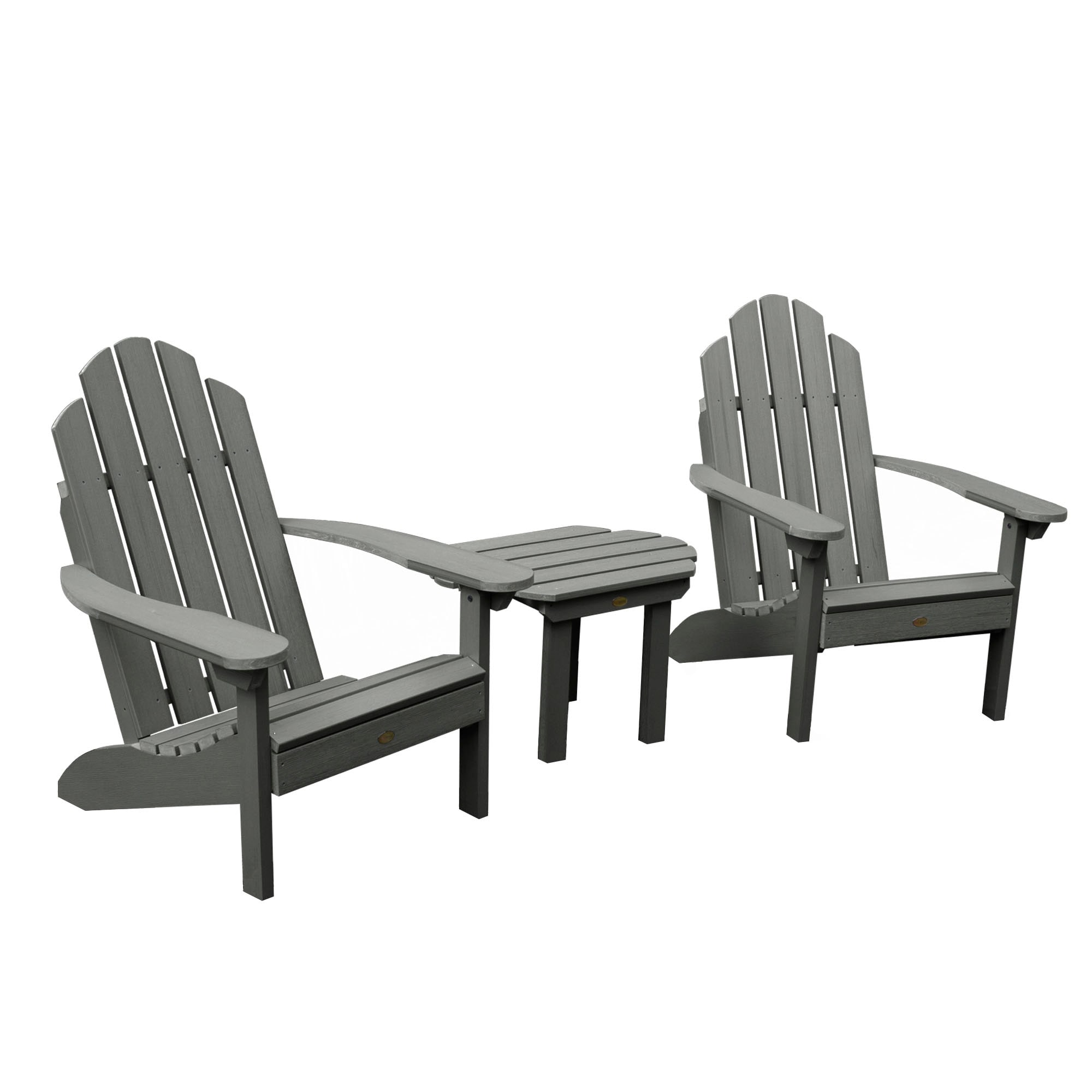 2 Classic Westport Adirondack Chairs And Side Table