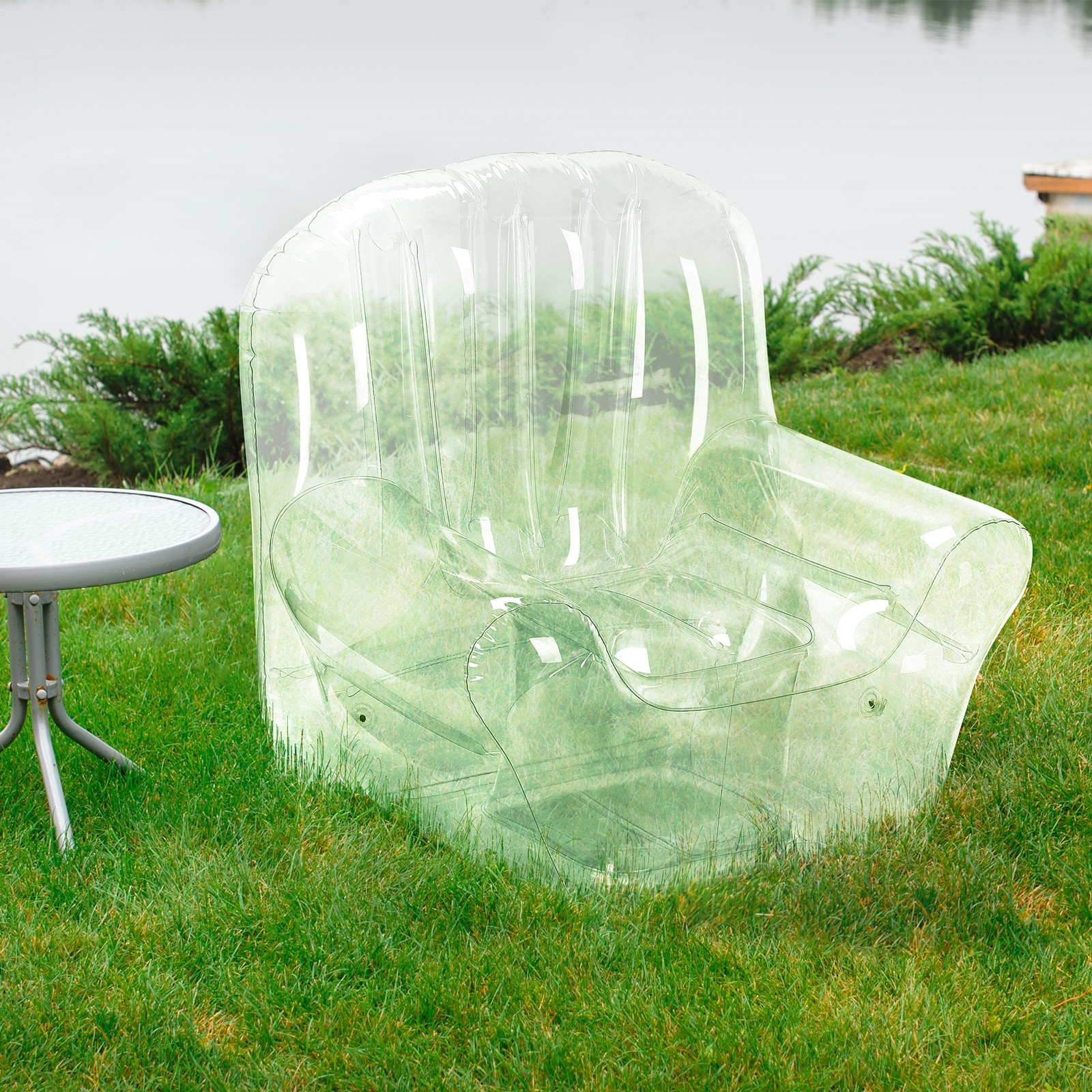 Transparent Inflatable Sofa Seat - 33.46x33.46