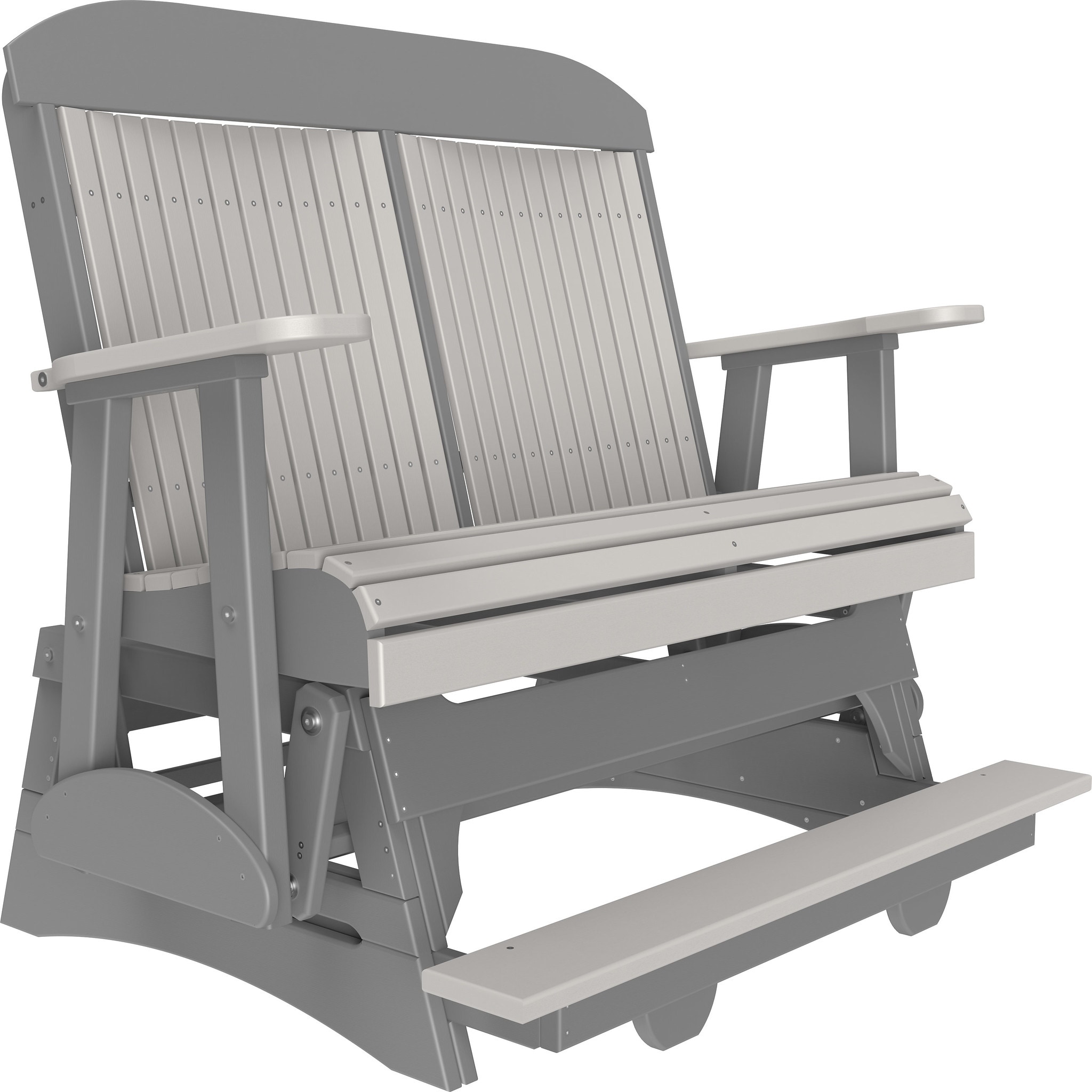 Outdoor All-weather Poly Lumber Glider Chair W/footrest