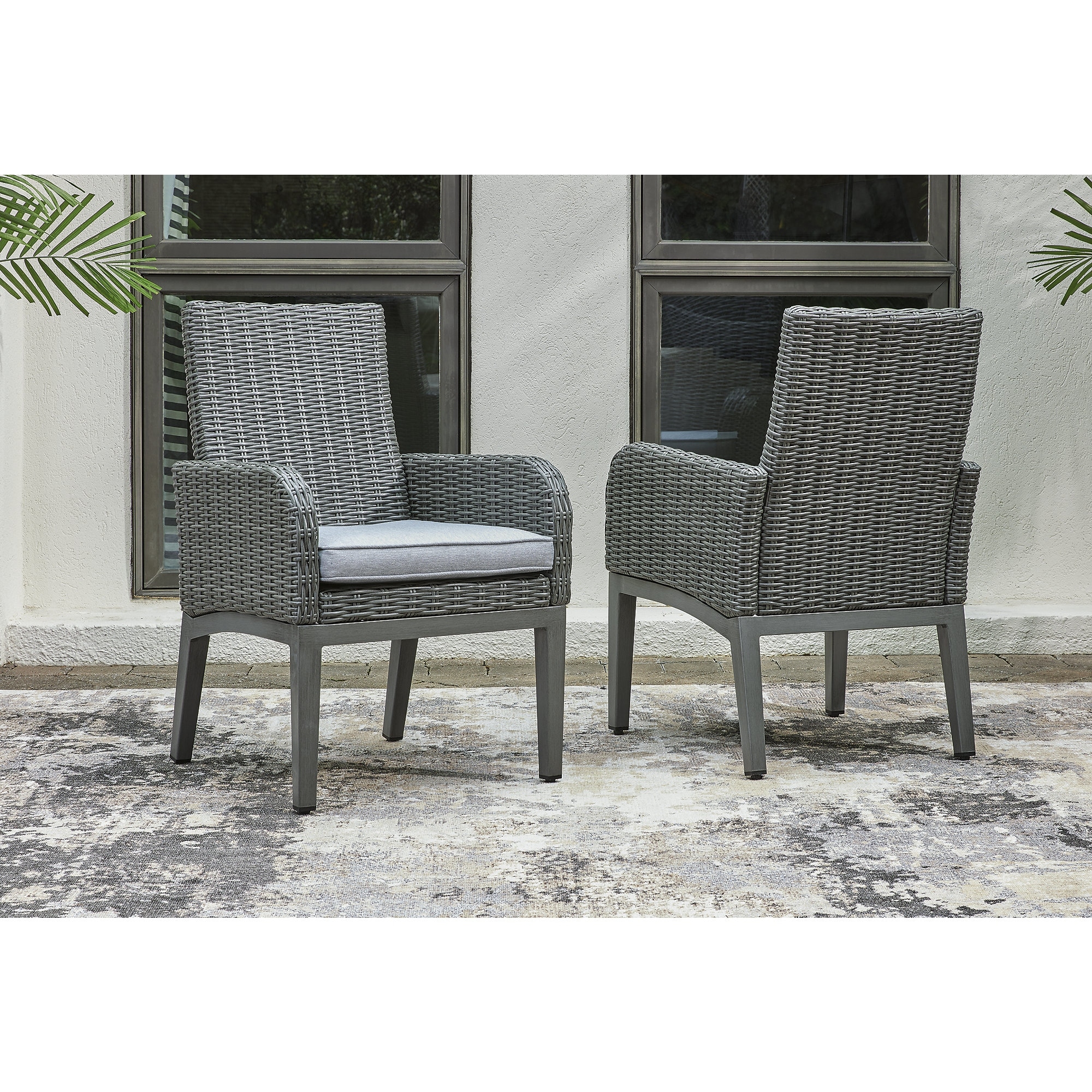 Signature Design By Ashley Elite Park Gray Arm Chair With Cushion (set Of 2) - 24w X 24d X 38h