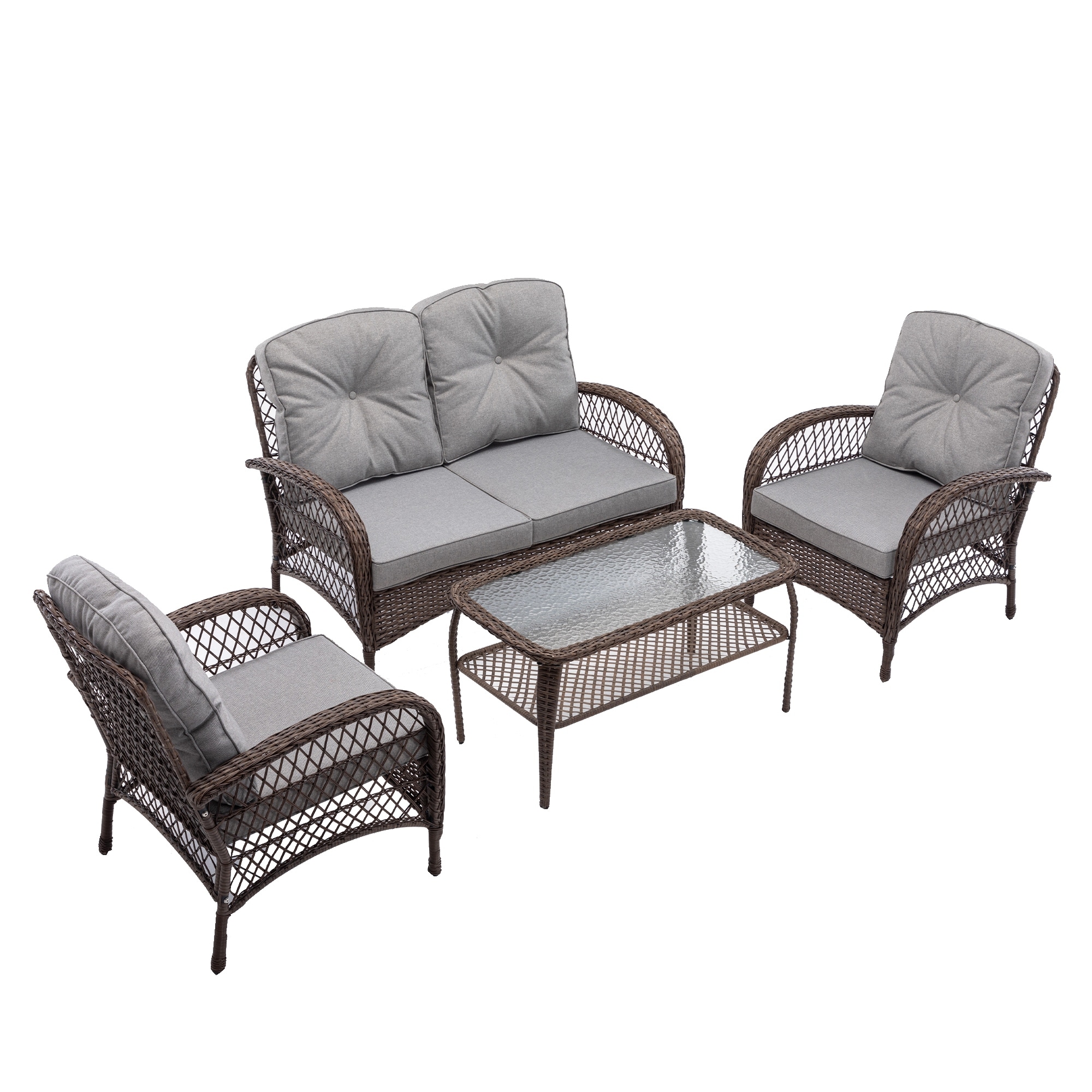 4pcs Outdoor Furniture Modern Wicker Set