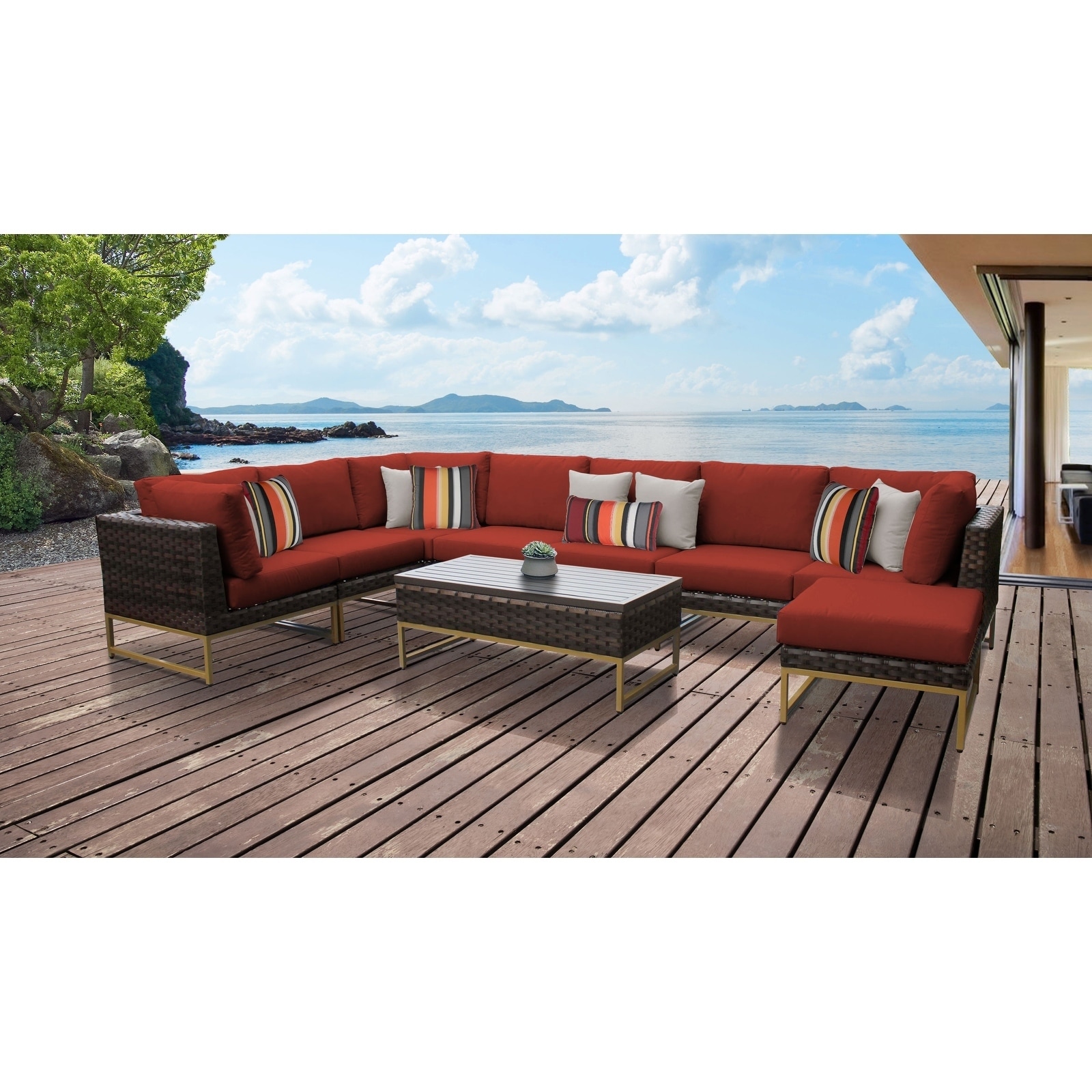 Amalfi 9 Piece Outdoor Wicker Patio Furniture Set 02a