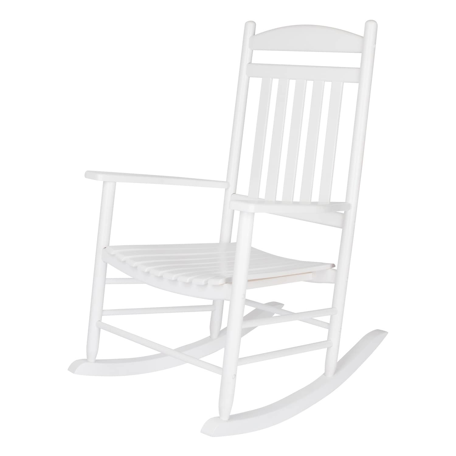 Maine Porch Ergonomic Wood Rocking Chair With Slatted Back