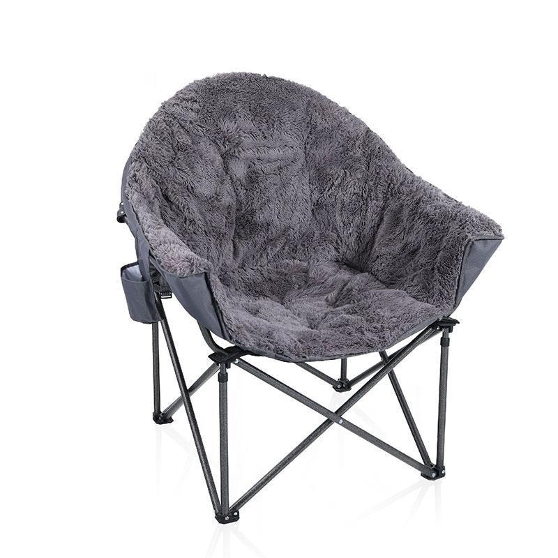 Alpha Camp Plush Moon Saucer Chair With Carry Bag - Supports 350 Lbs