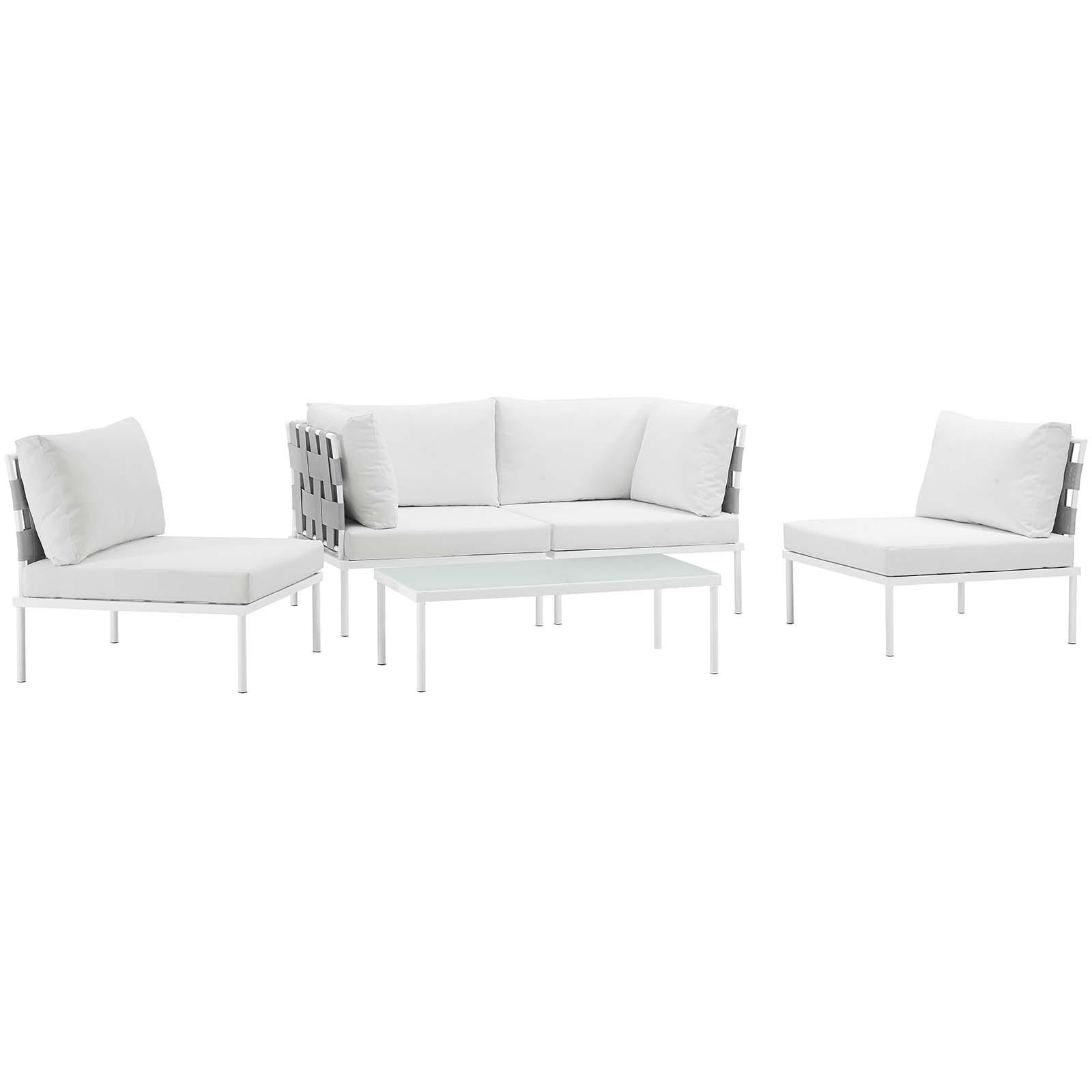 Harmony 5-piece Outdoor Patio Aluminum Sectional Sofa Set