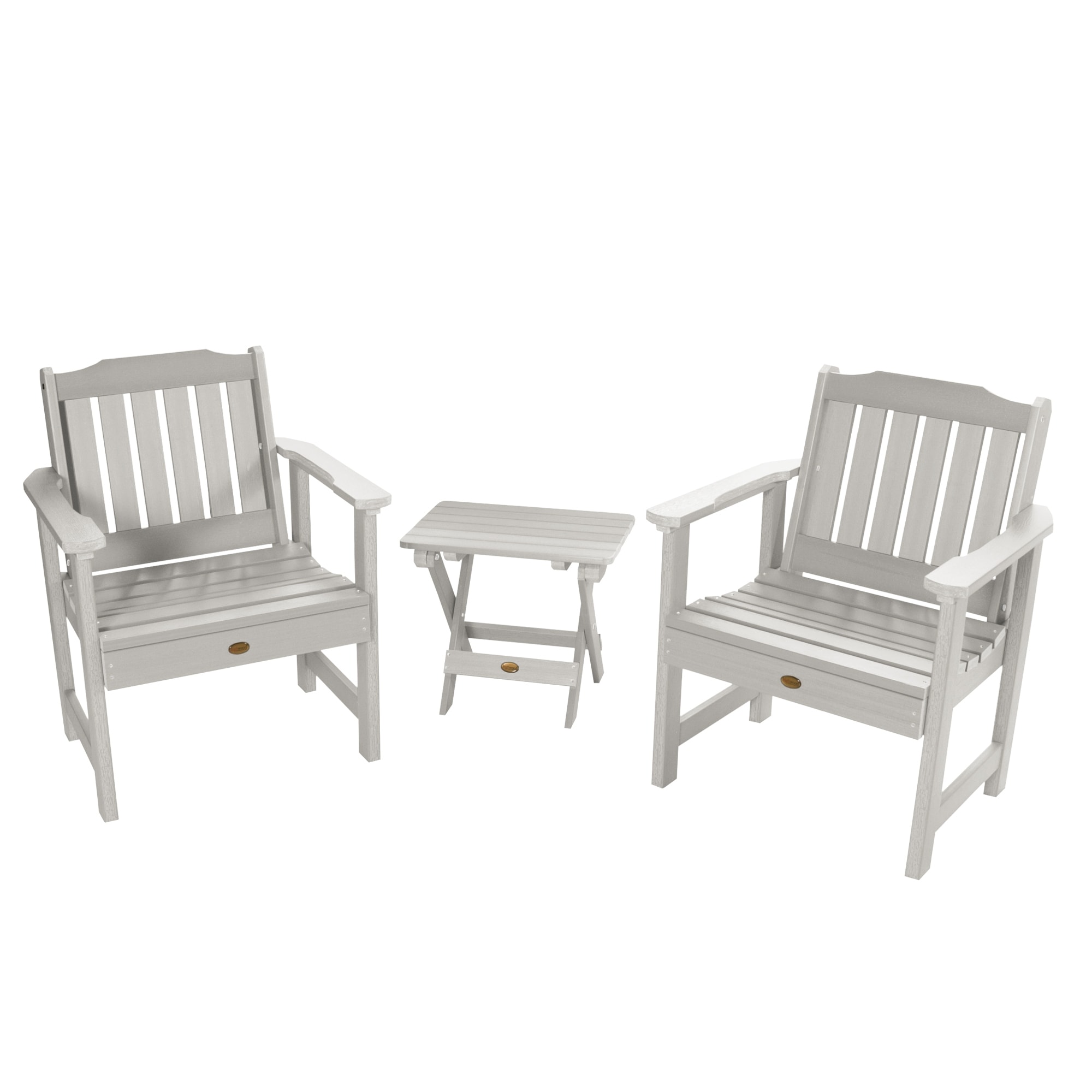 Garden Chairs And Folding Side Table (3-piece Set)
