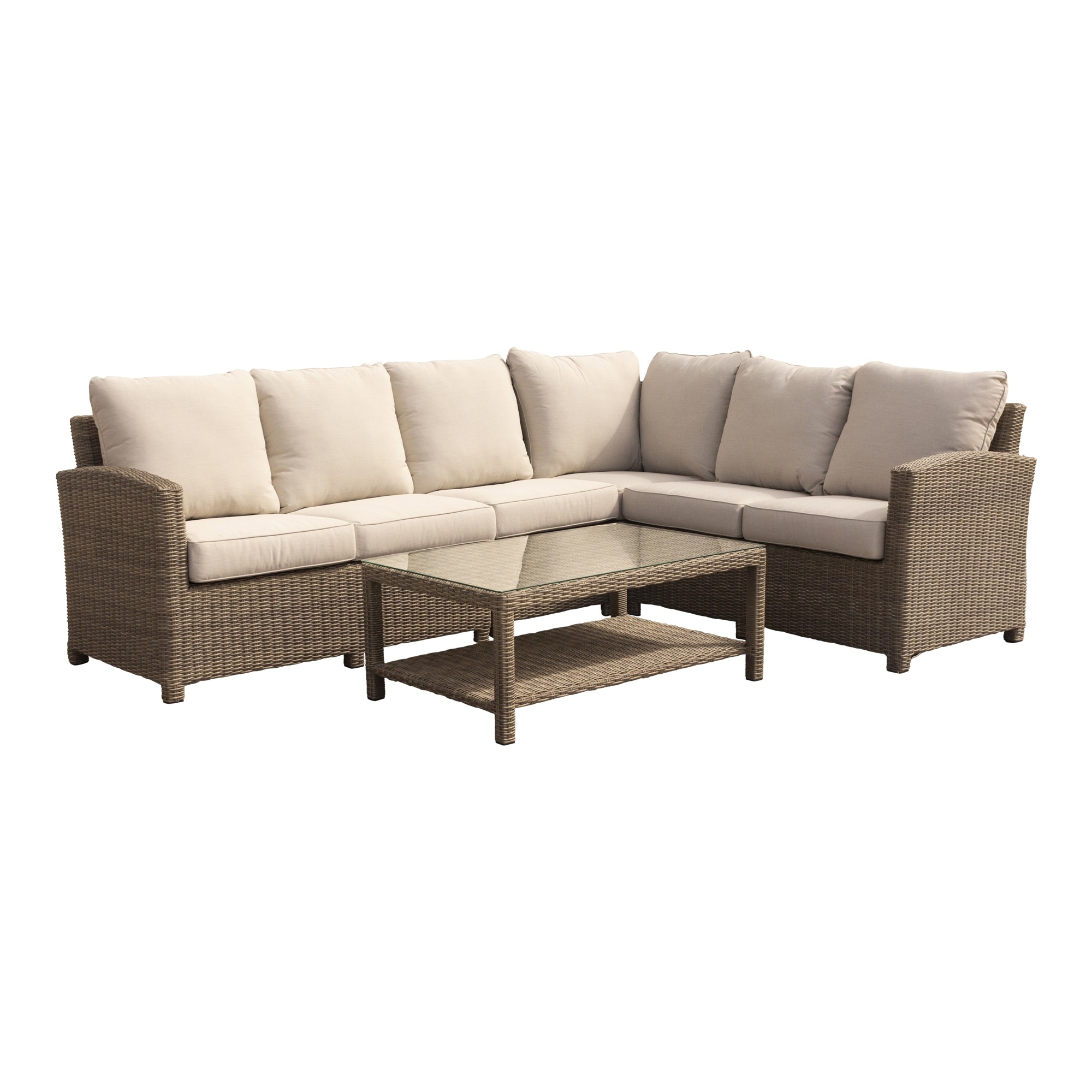 Courtyard Casual Capri 5 Pc Sectional Set With Armless Middle Extenstion