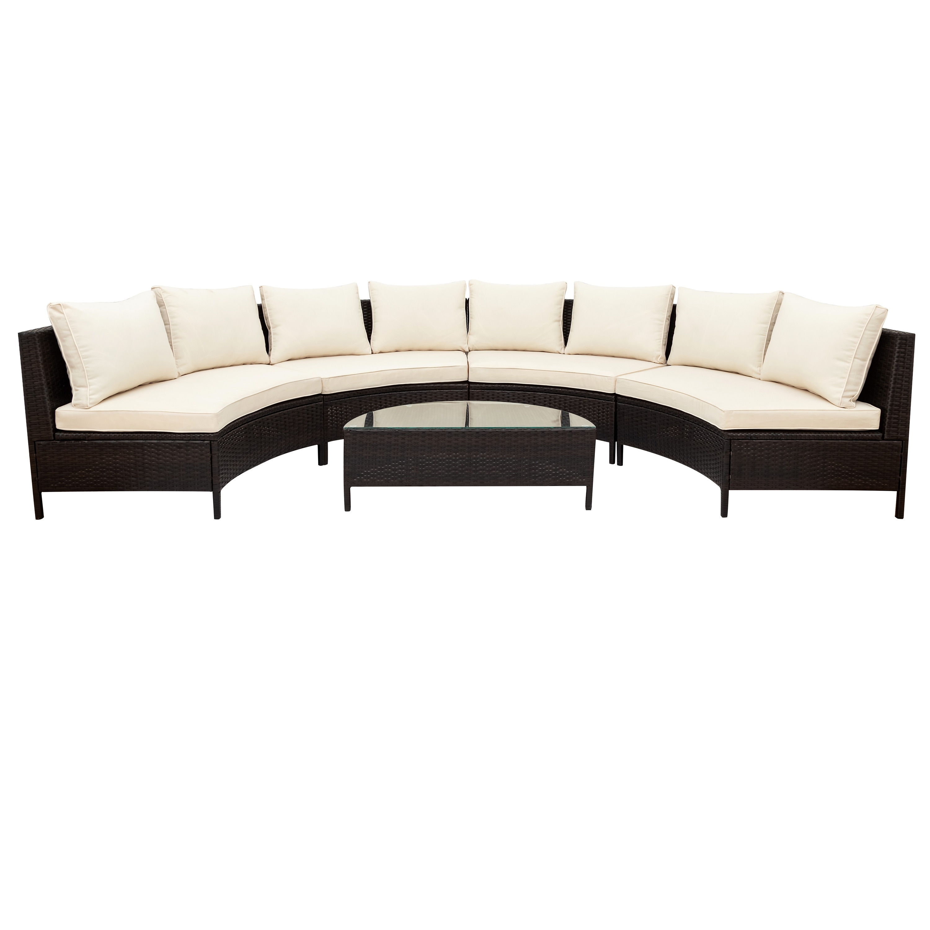 5 Piece Outdoor Patio Sectional Sofa Set Conversation Set