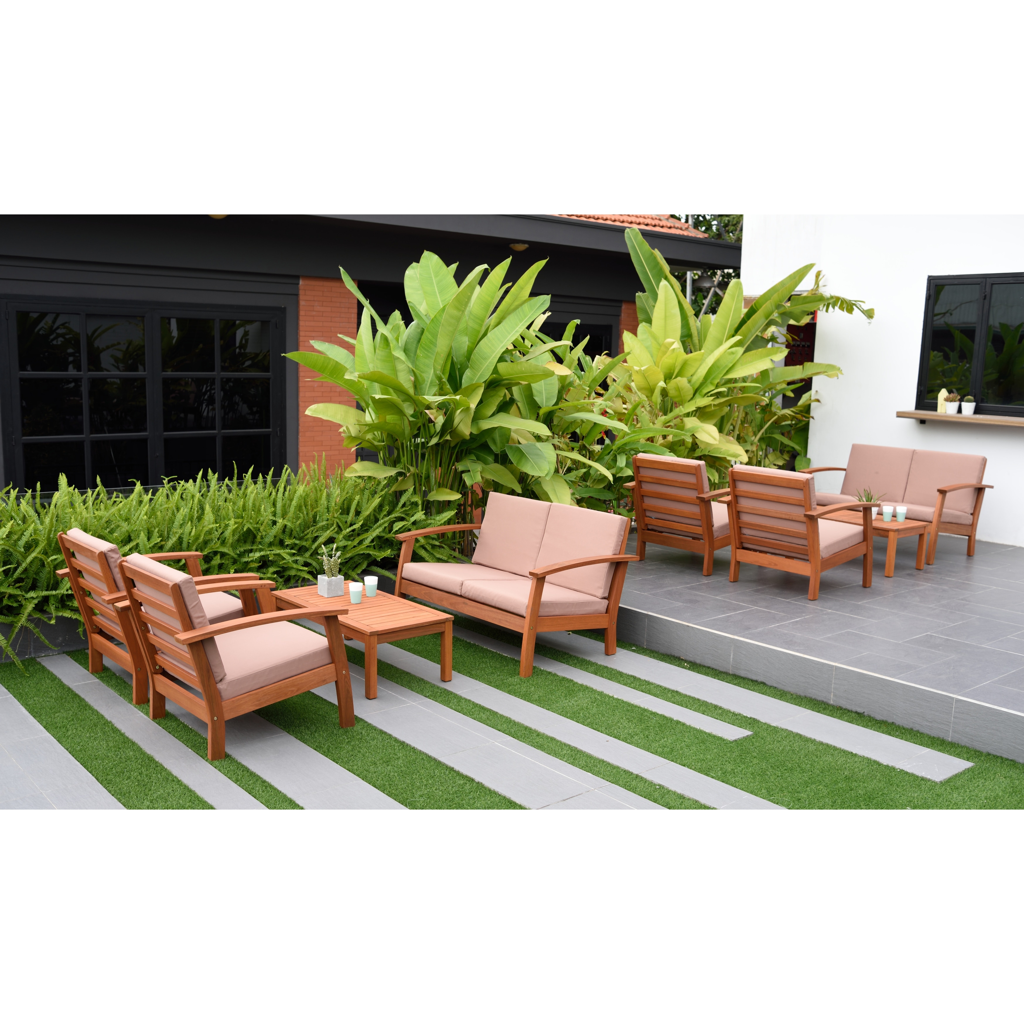 Amazonia Fsc Certified Wood 8pc Outdoor Patio Seating Set