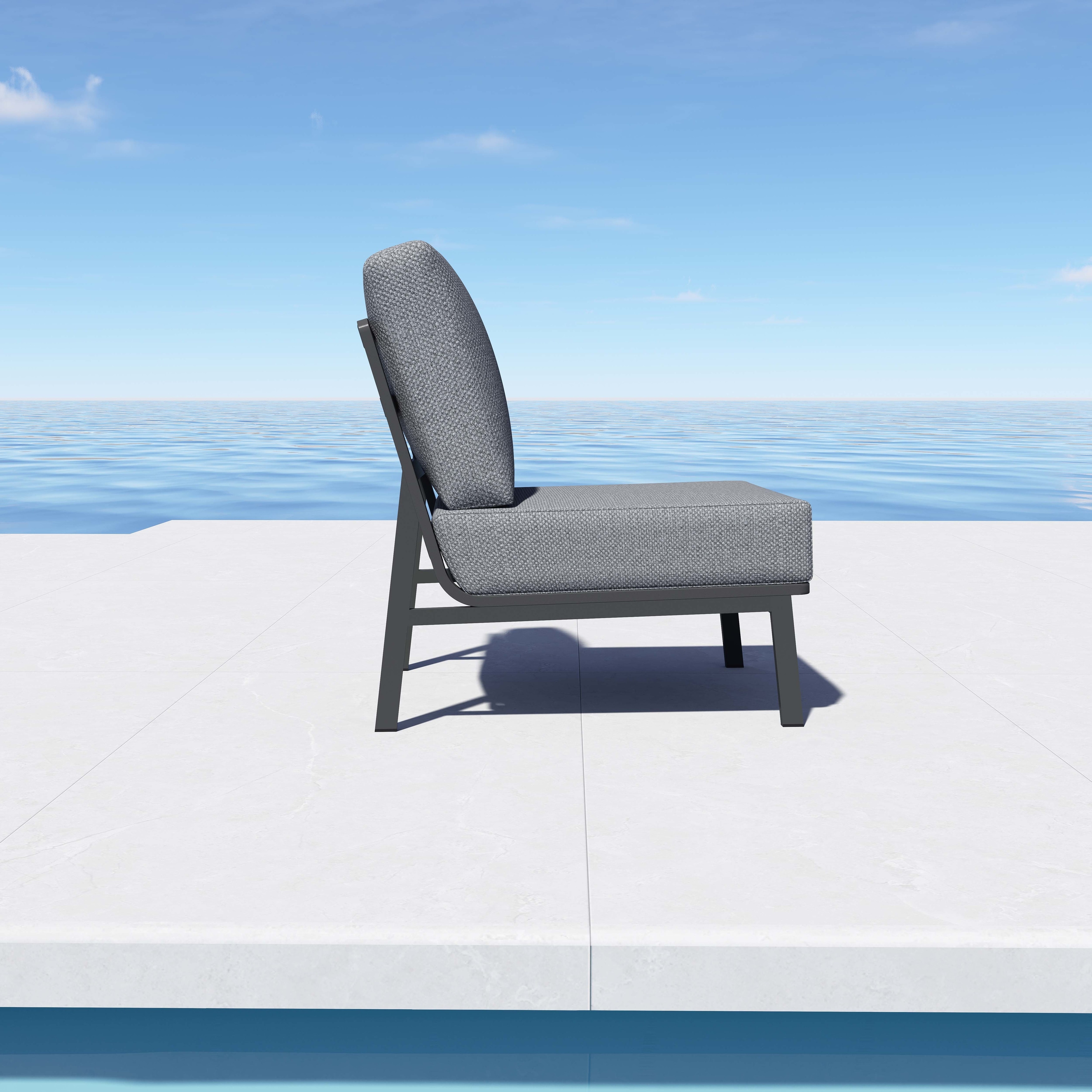 Oceanside Armless Chair|grey