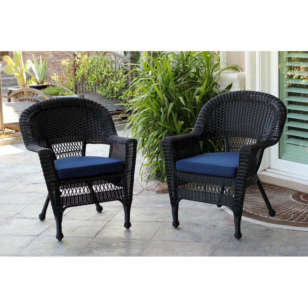 Black Wicker Chair (set Of 2)