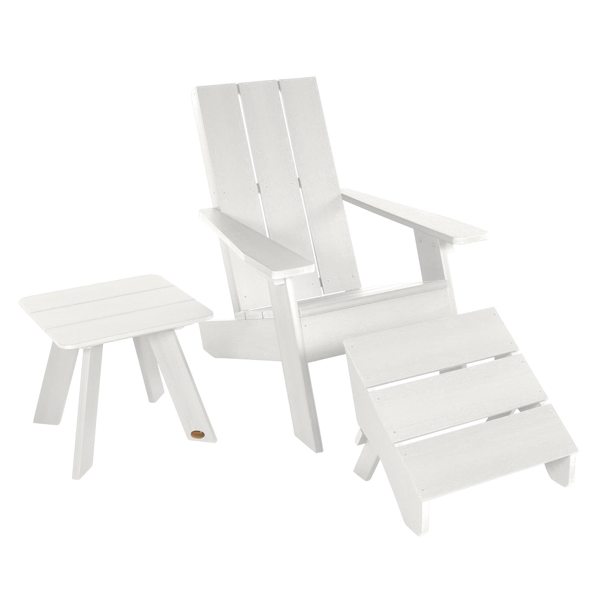 Highwood Italica Modern Adirondack Chair With Side Table And Folding Ottoman