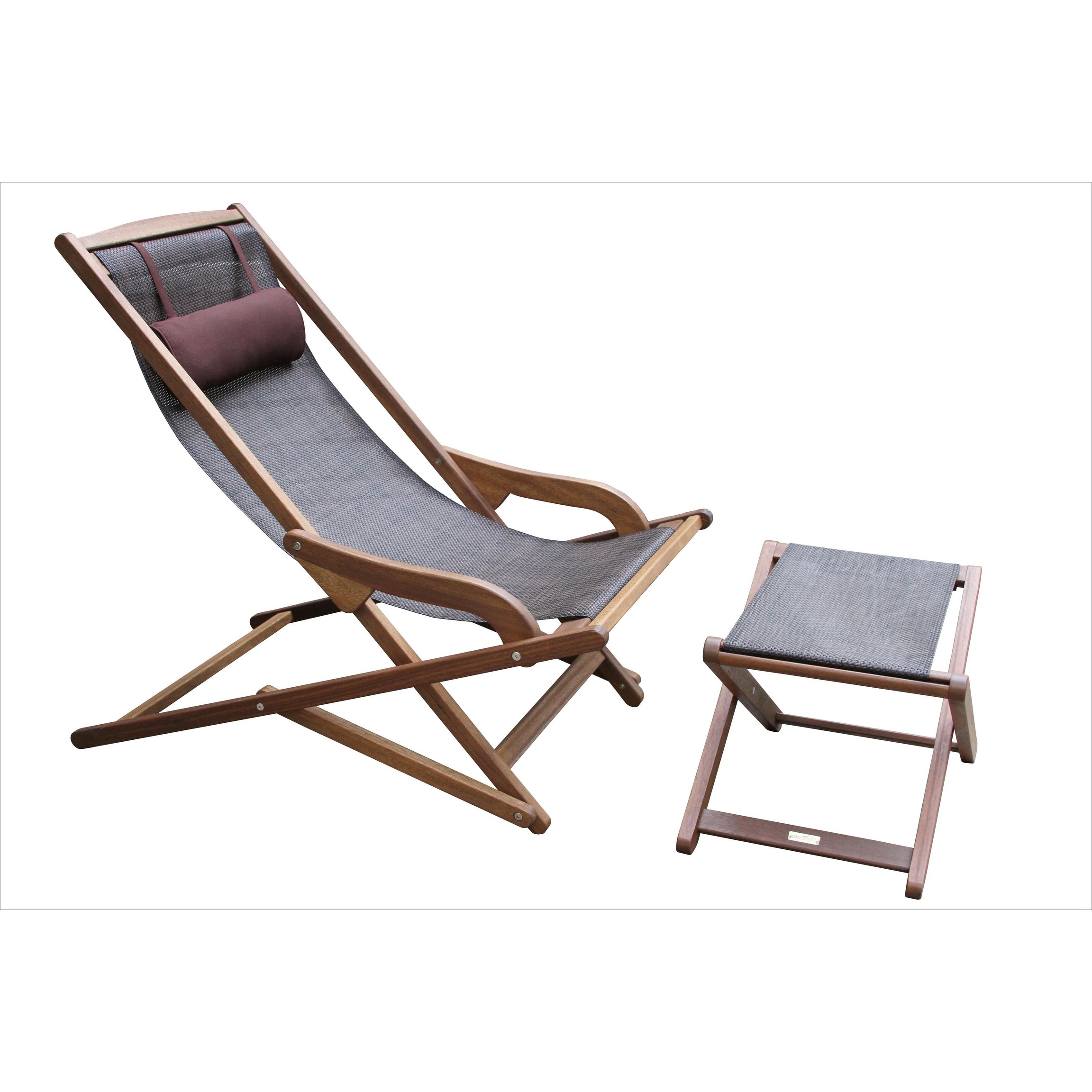 Eilaf 2 Pc. Eucalyptus Sling Lounger Set With Ottoman