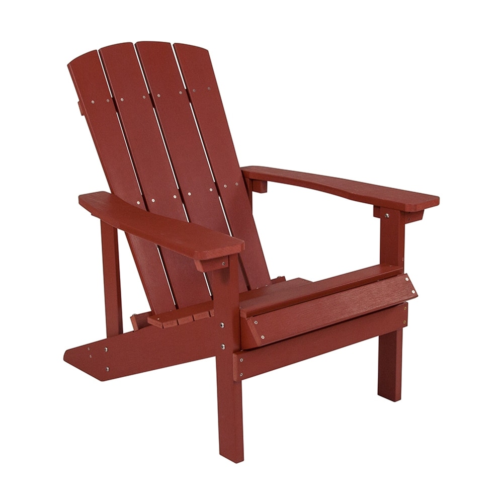 Charlestown All-weather Adirondack Chair In Red Faux Wood