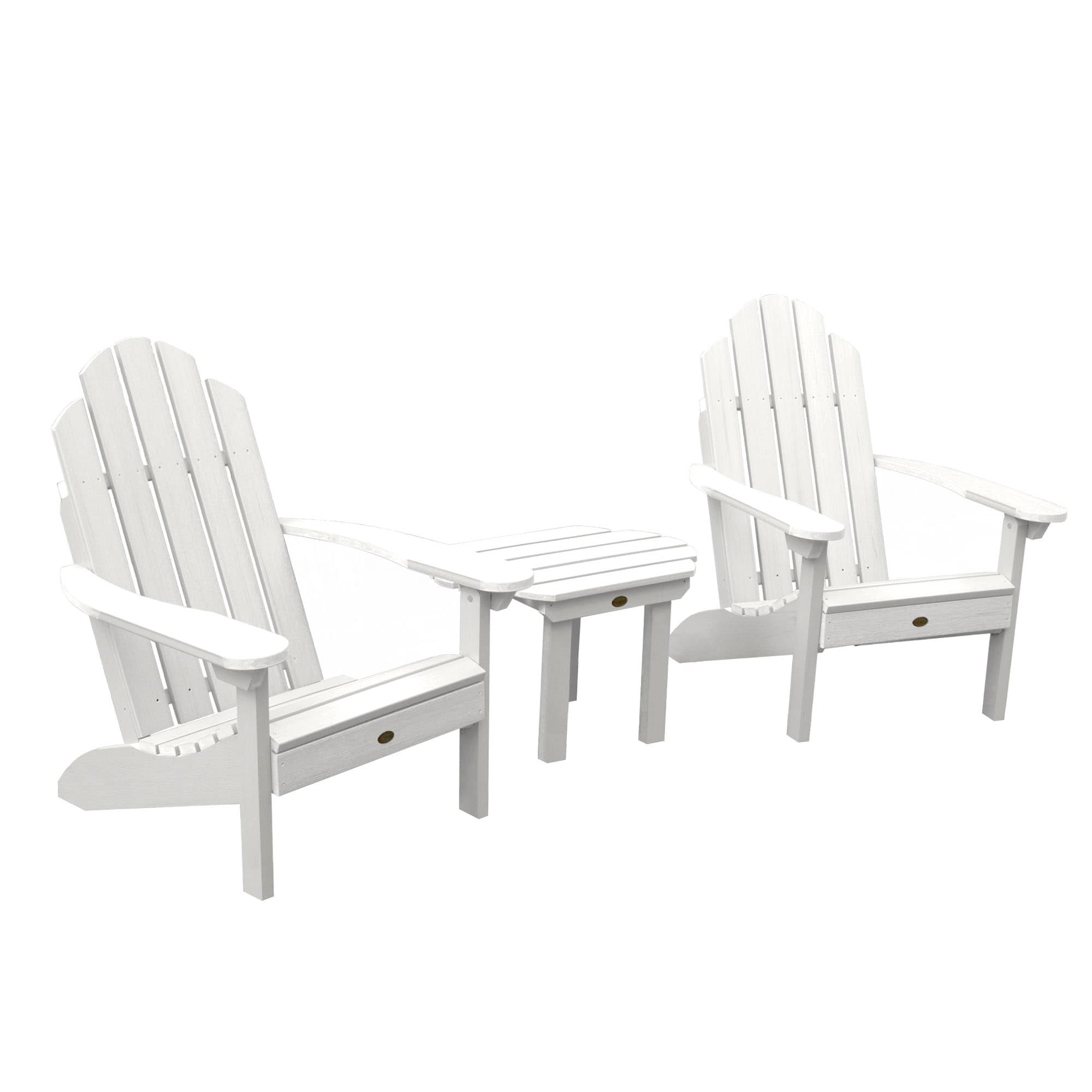 2 Classic Westport Adirondack Chairs And Side Table
