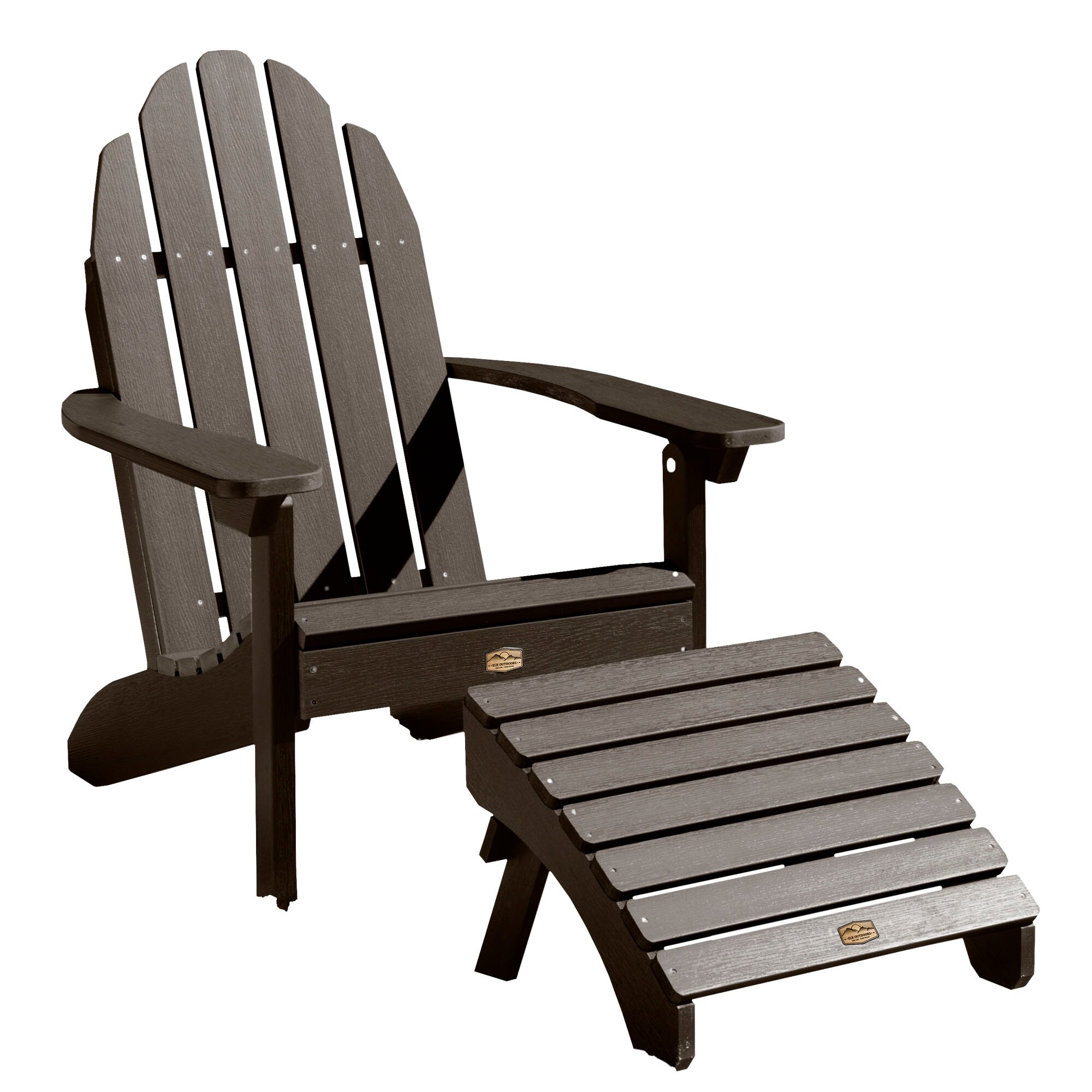 Highwood Essential Adirondack Chair With Folding Ottoman