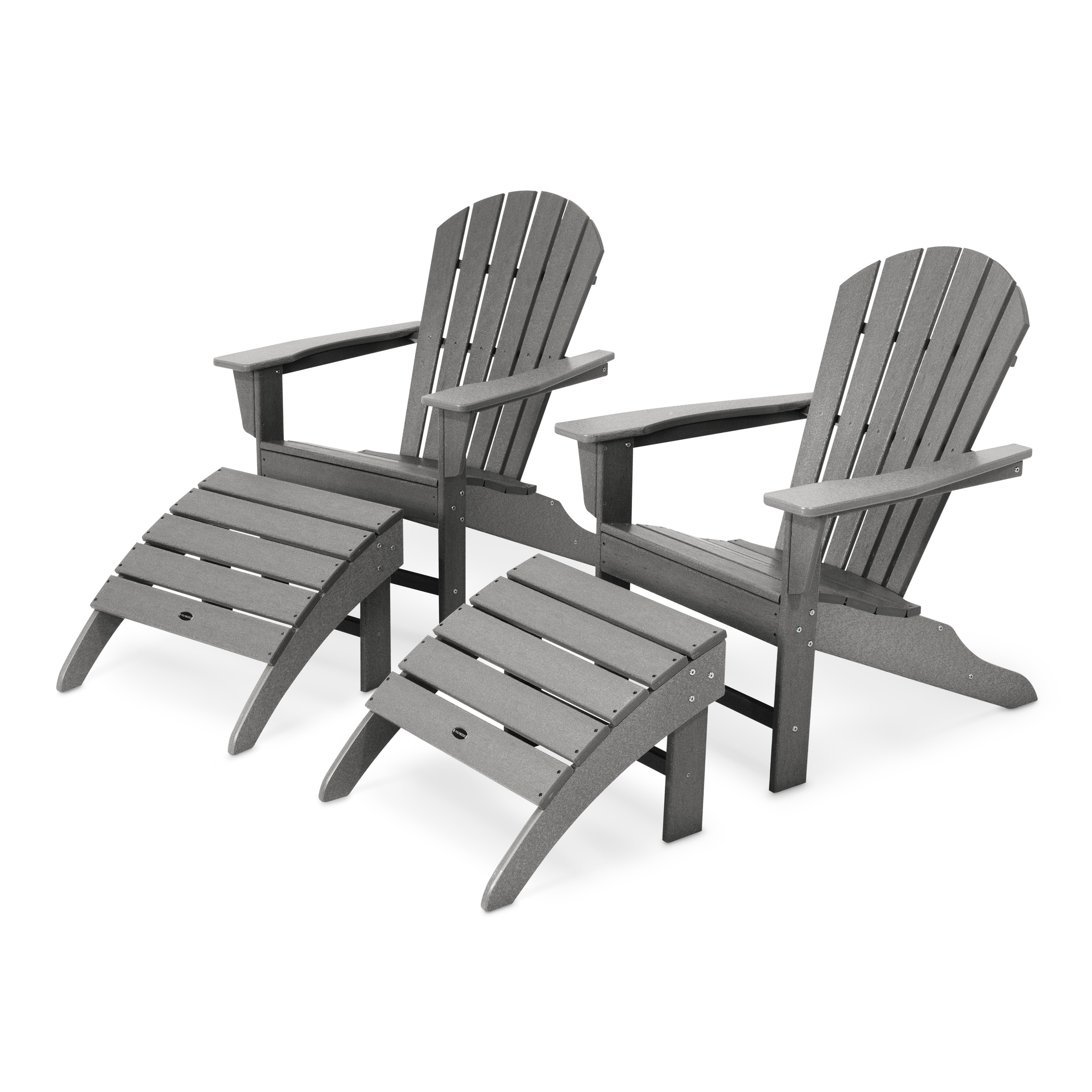 Polywood South Beach 4-piece Adirondack Chair And Ottoman Set