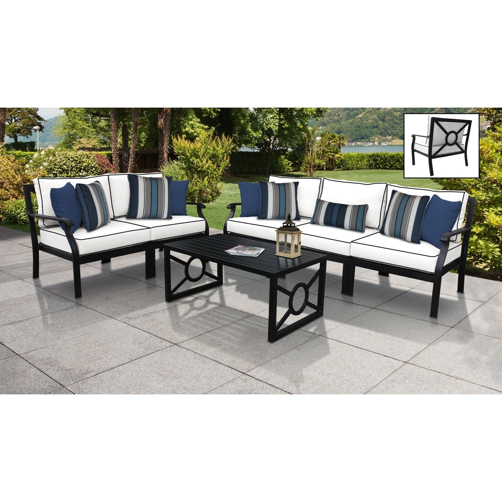 Kathy Ireland Homes and Gardens Madison Ave. 6 Piece Outdoor Aluminum Patio Furniture Set 06m