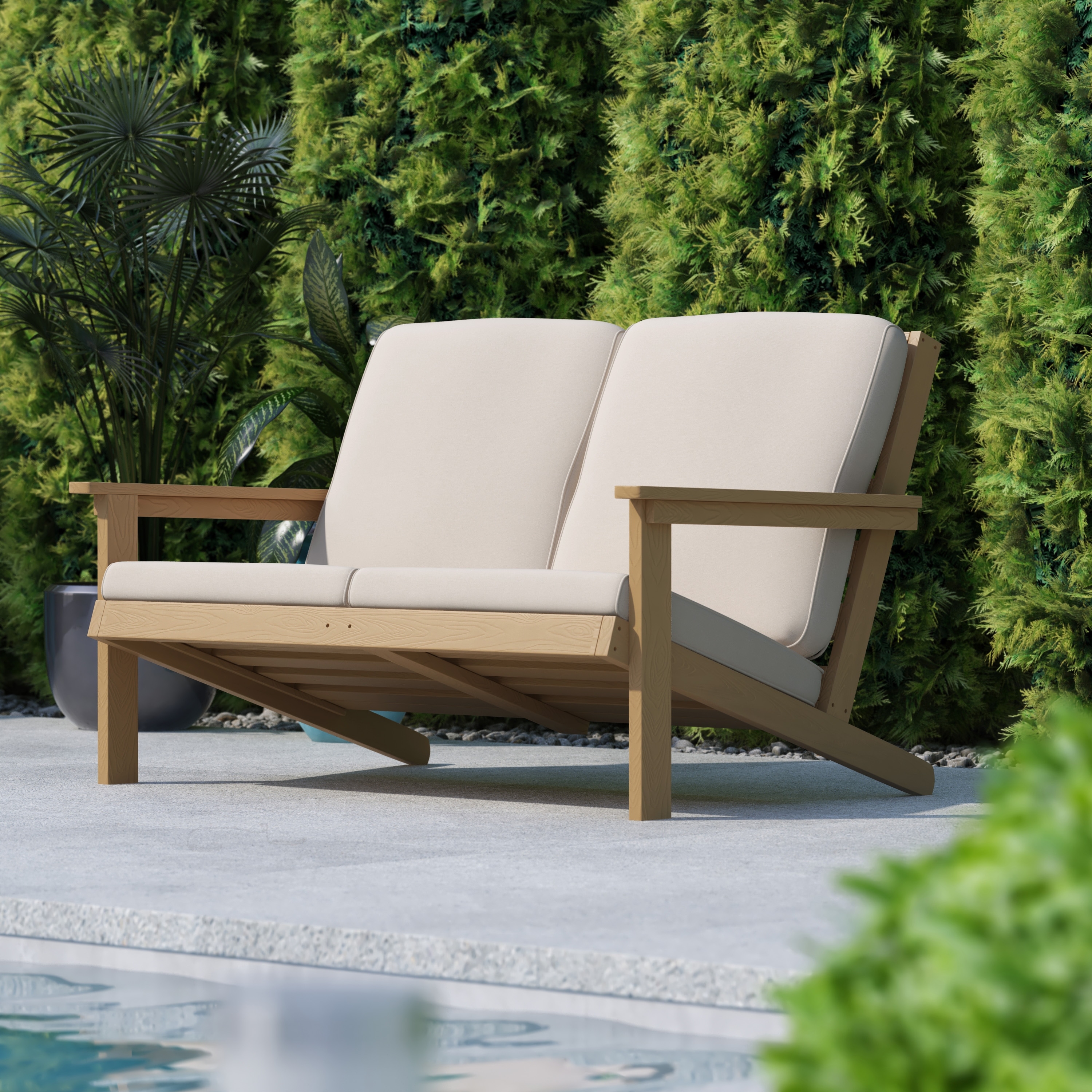 All-weather Poly Resin Adirondack Loveseat and Cushions