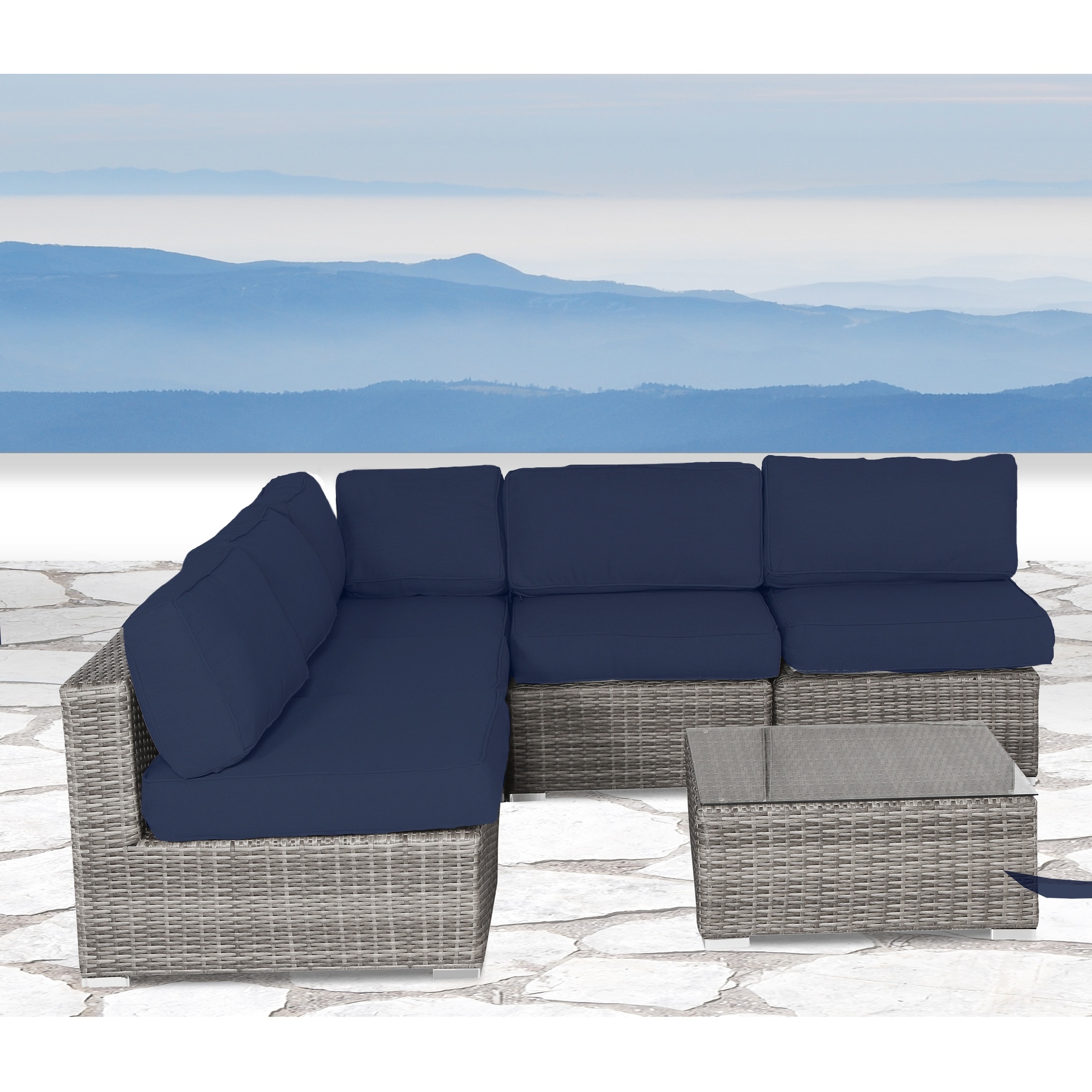Lsi 6 Piece Sectional Seating Group With Cushions