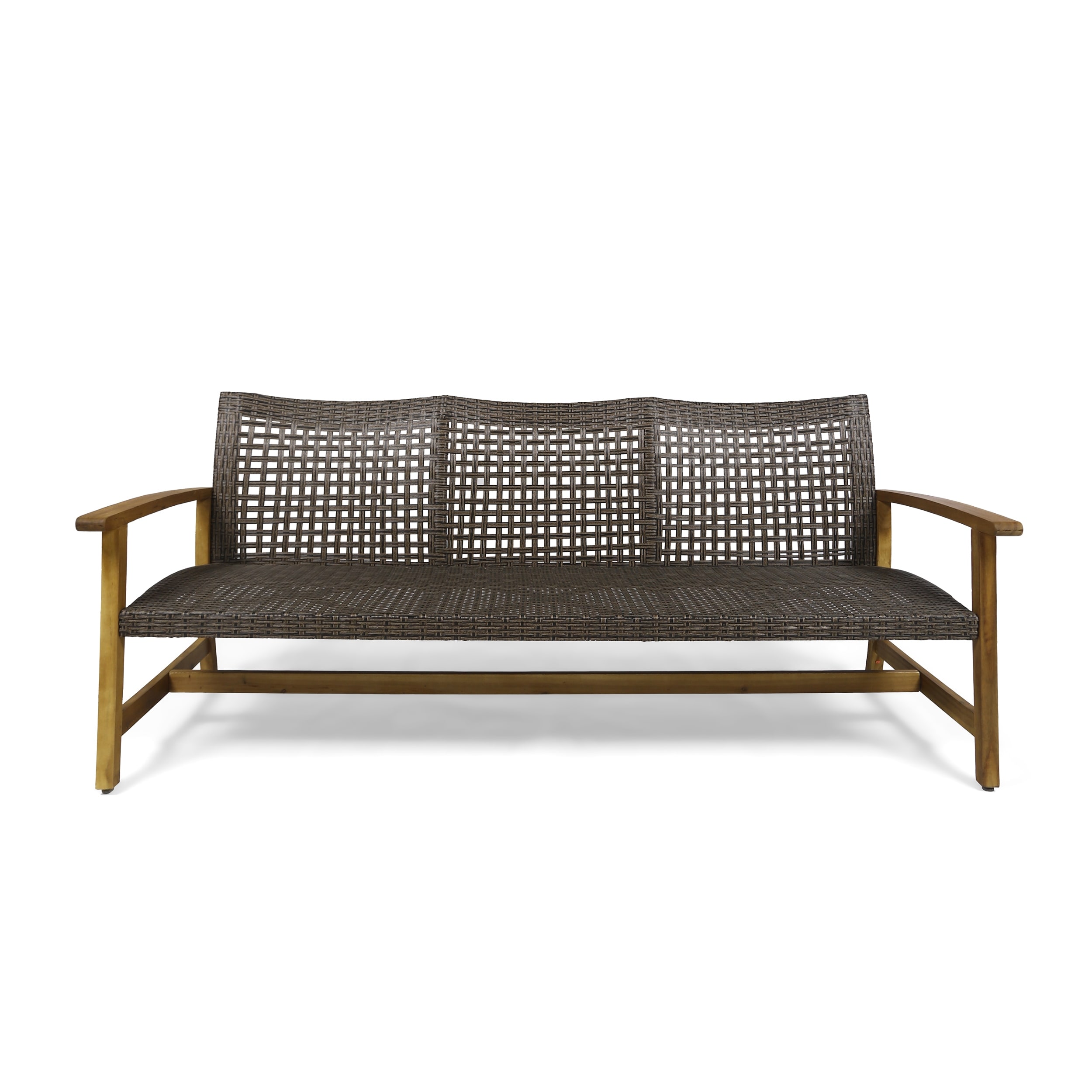 Hampton Outdoor Wood And Wicker Sofa By Christopher Knight Home